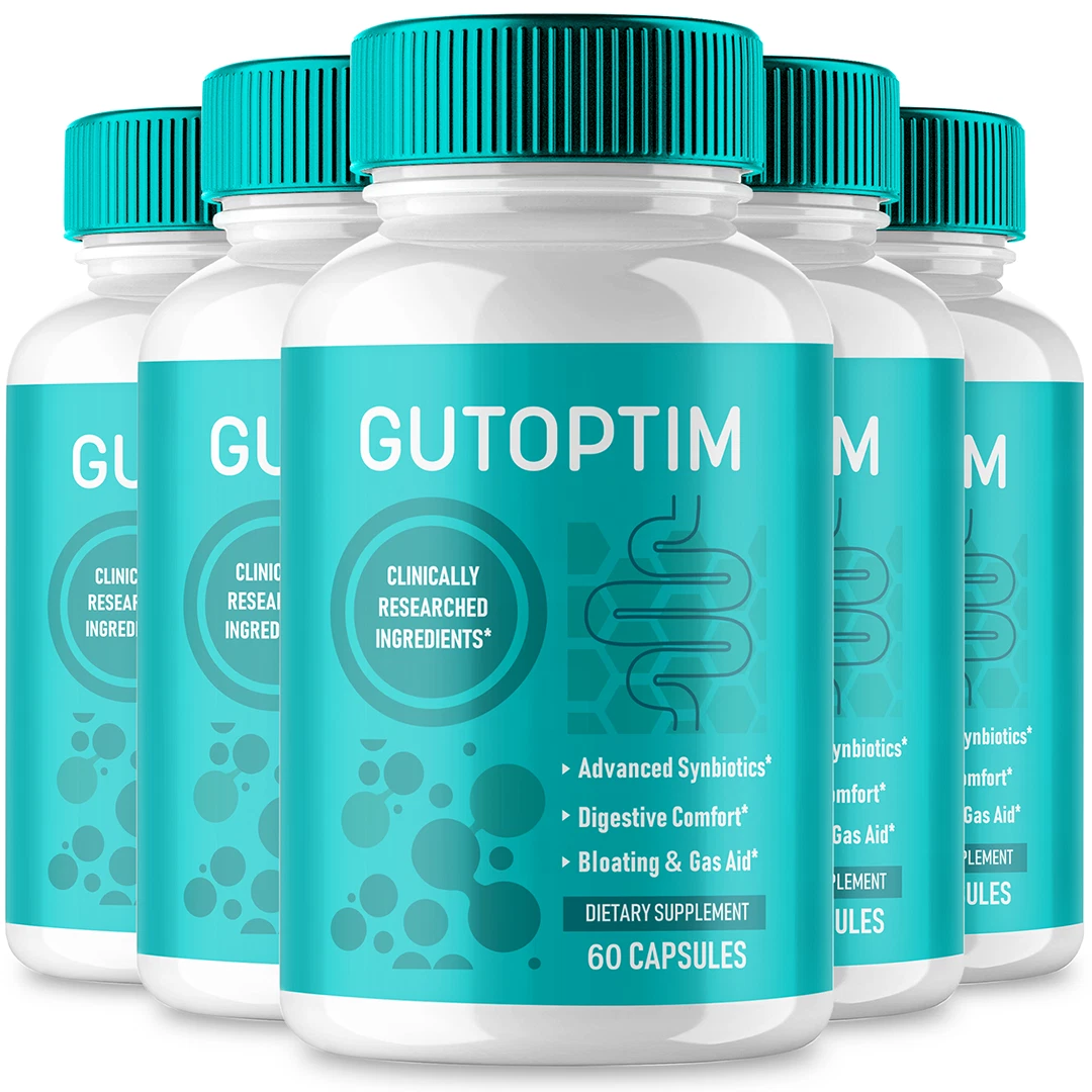 (5 Pack) Gutoptim Capsule Advanced Probiotics for Women and Men (300 Capsules)