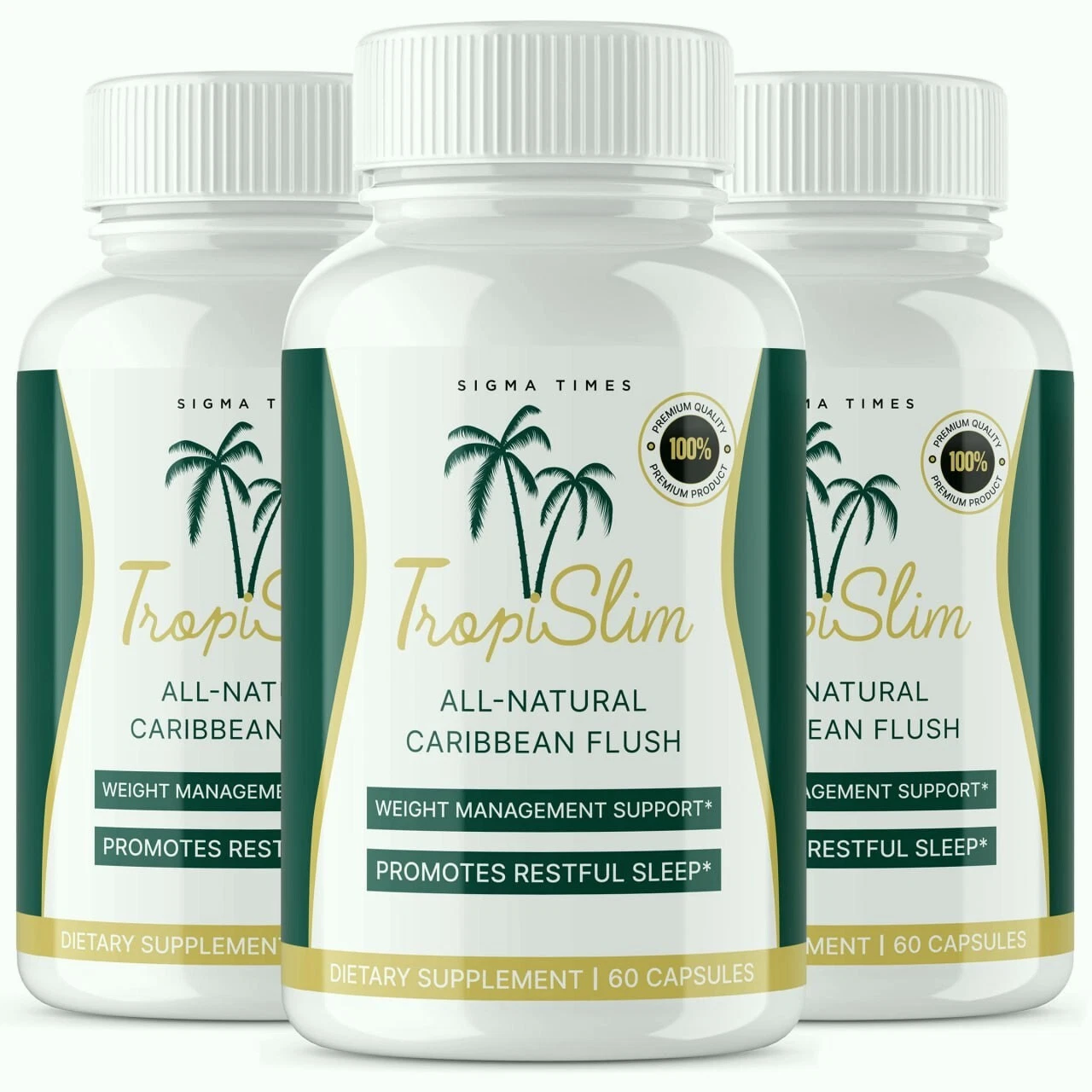 (3 Pack) Tropislim Caribbean Flush Capsules to Enhance Sleep and Weight Loss
