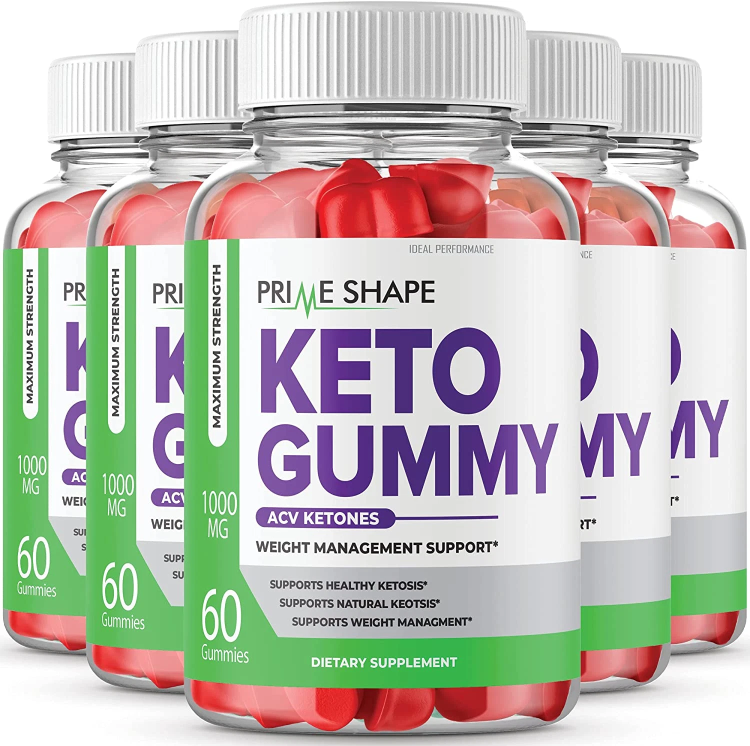 Prime Shape Ketos Gummies, Prime Shape Ketos ACV Shape Gummies (300 Gummies)