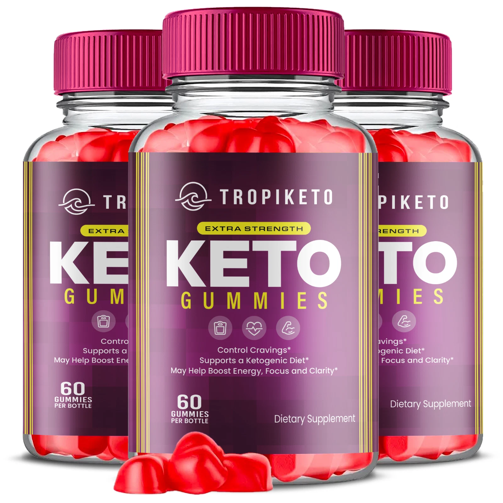 (3 Pack) Tropiketo Keto Gummies, Tropiketo ACV Gummies Weight Loss (180 Gummies)