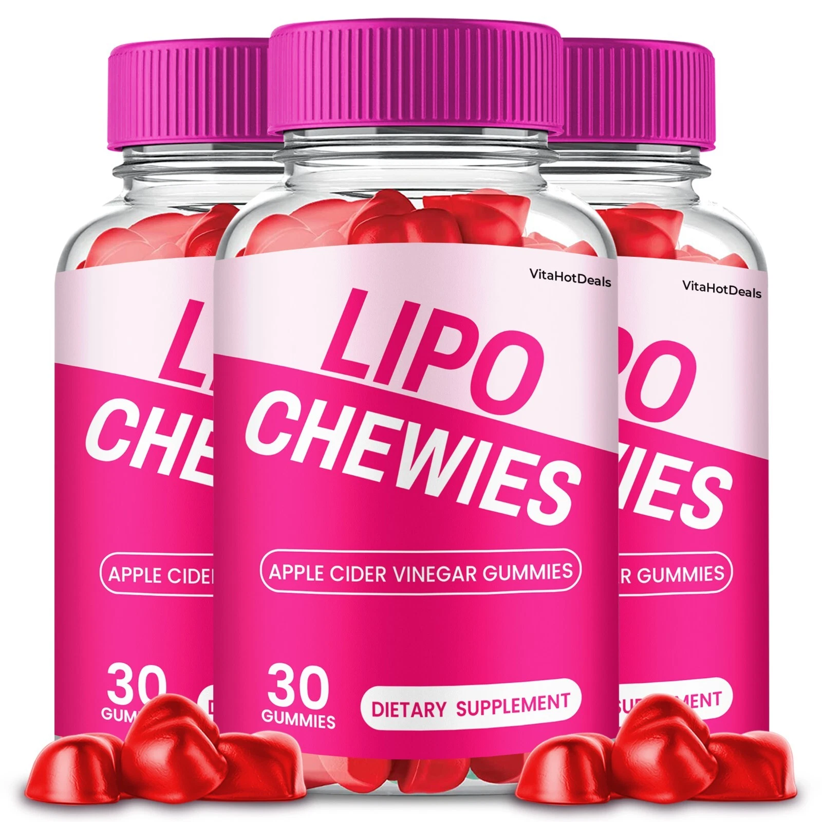 Lipo Chewies ACV Gummies, Max Strength Formula, LipoChewies Keto (3 Pack)