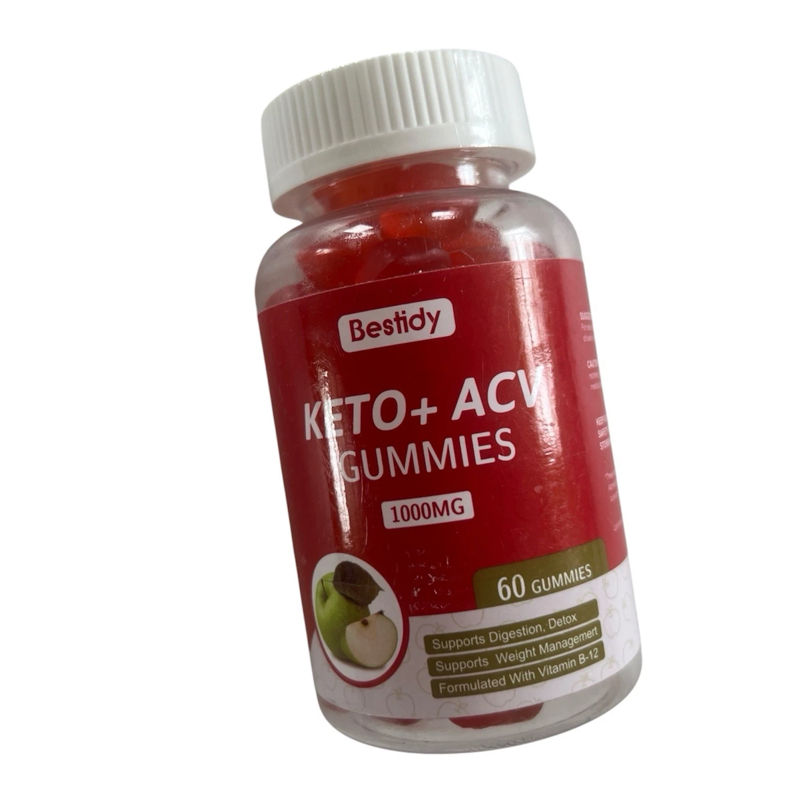 Bestidy Keto ACV gumik emésztéshez méregtelenítéshez súlykezeléshez 60 karát Lejár 01/26