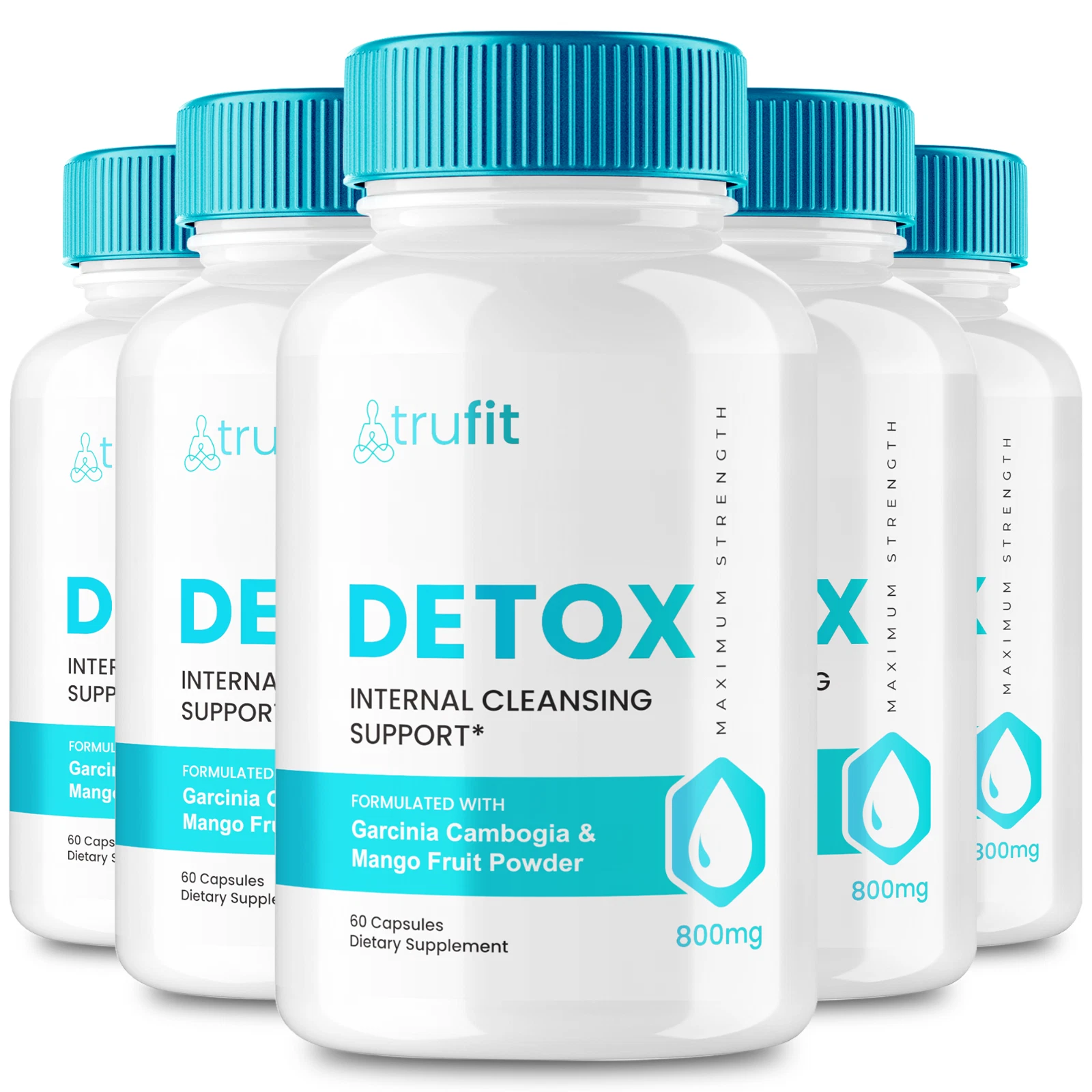 (5 Pack) Trufit Detox Keto Capsules TrufitDetox Weight Loss Pills (300 Capsules)