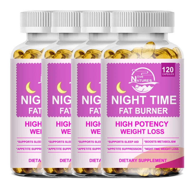 Night Time Fat Burn Supplement 120ct, Metabolism Support, Healthy Weight Loss