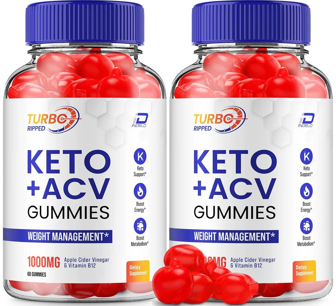 (2 Pack ) Turbo Ripped Keto ACV Gummies – TurboRipped 1000MG, 120 Gummies