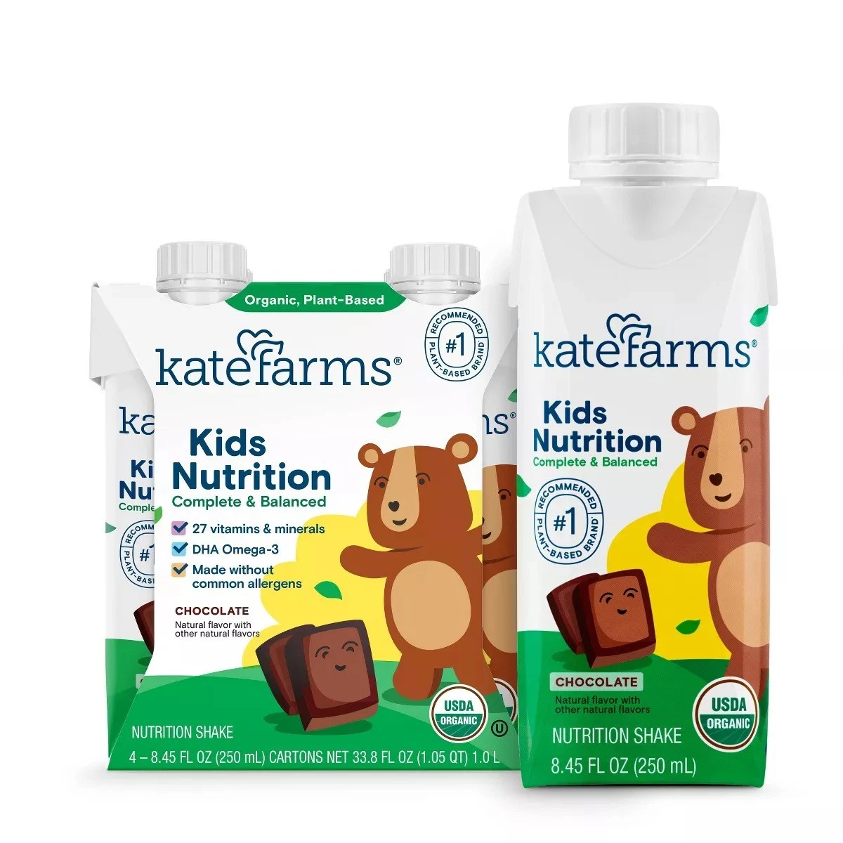 Kate Farms Kids' Nutrition Chocolate Shake - 8.45oz/4pk