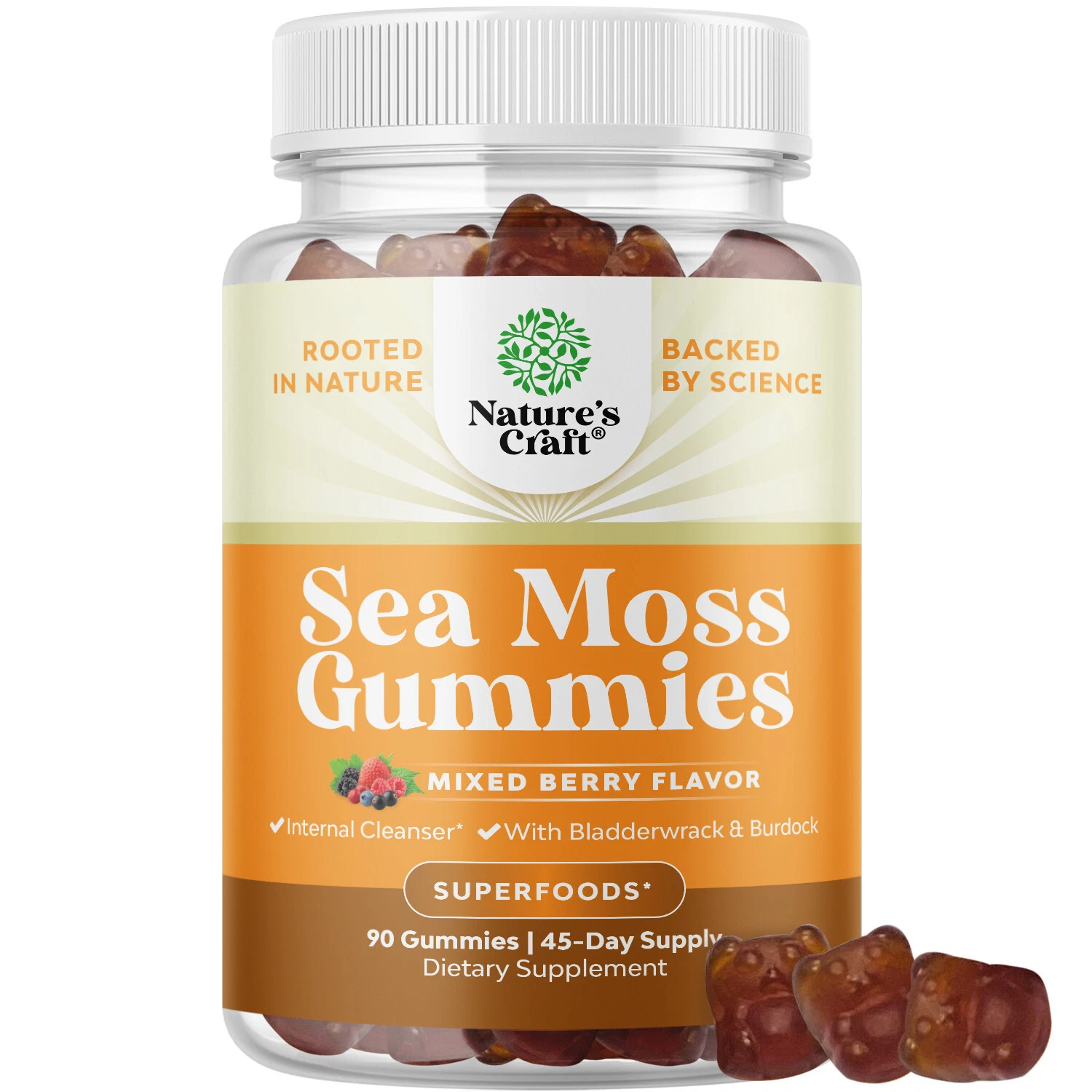 Natures Craft Irish Sea Moss Gummies for Women, Men & Kids - Immune Support 90ct
