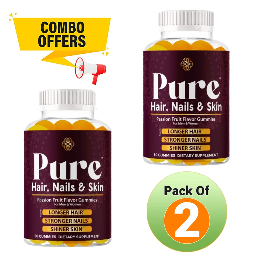 Combo Pack 2 Collagen Capsules Beauty Booster Gummies Supports Skin, Hair Nails