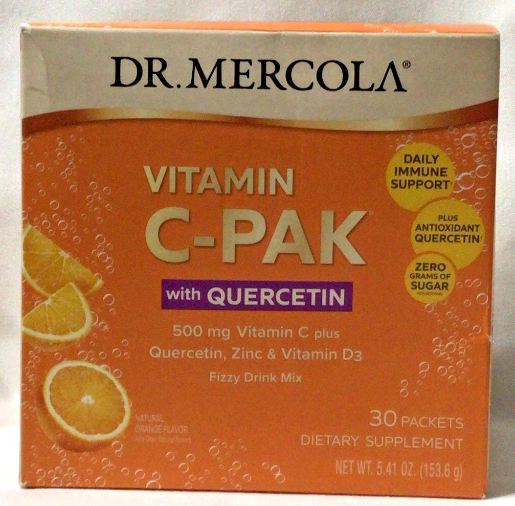 Dr. Mercola Vitamin C-Pak with Quercetin 30 servings Orange New Sealed 02/2026