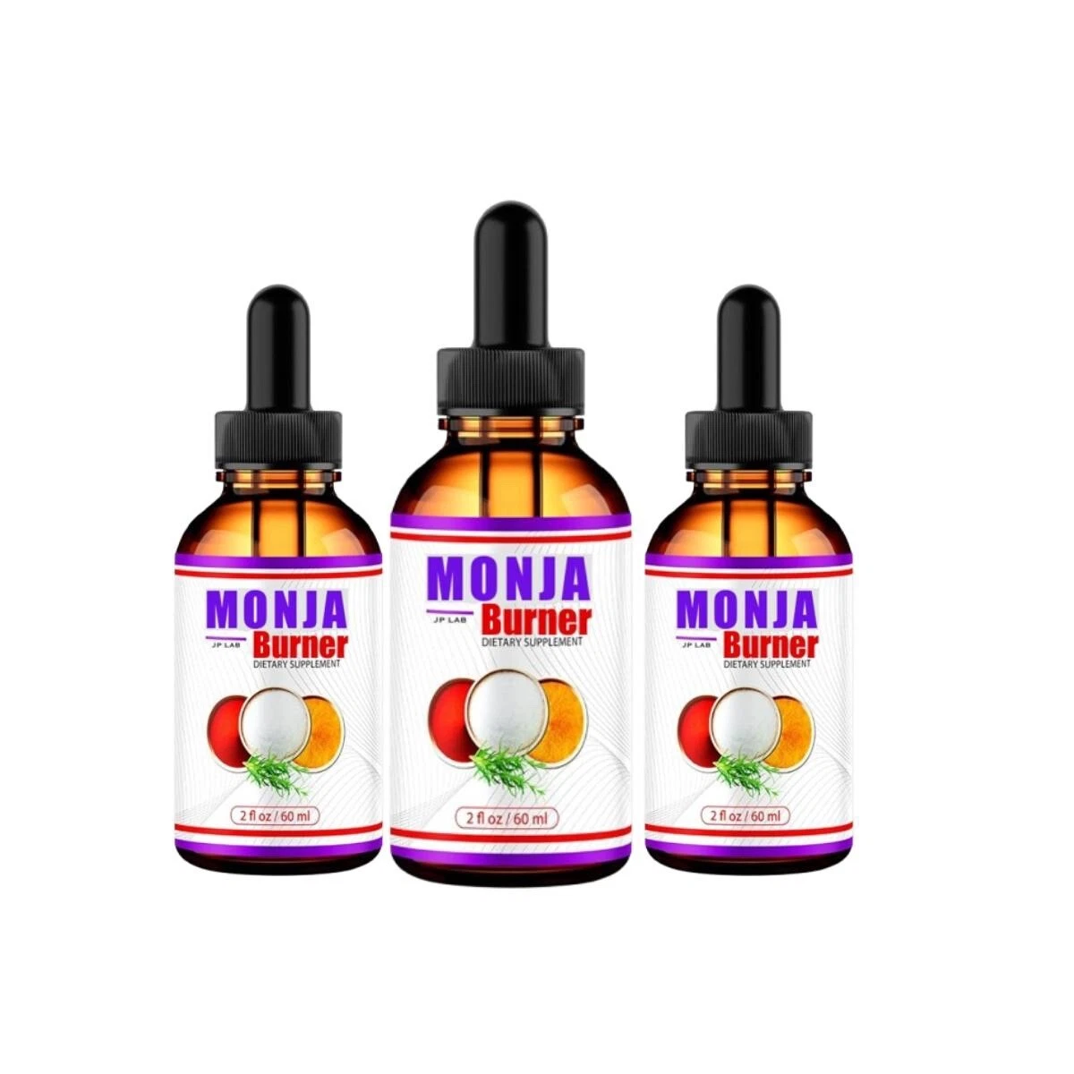 (3 Pack) Mounja Burn Drops For Weight Loss - Mounja Burn Diet Drops (6oz)