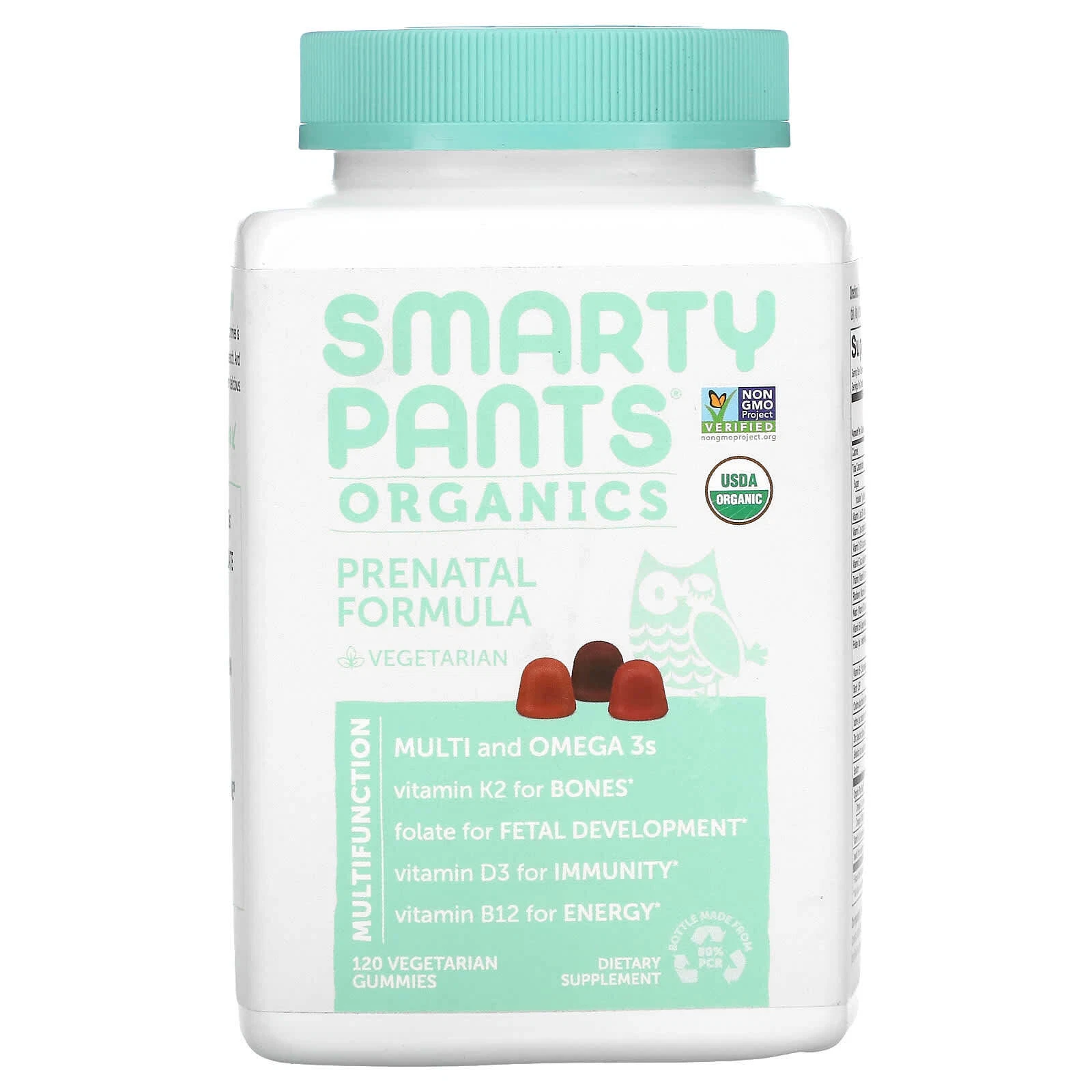 2 X SmartyPants, Organics, Prenatal Formula, 120 Vegetarian Gummies