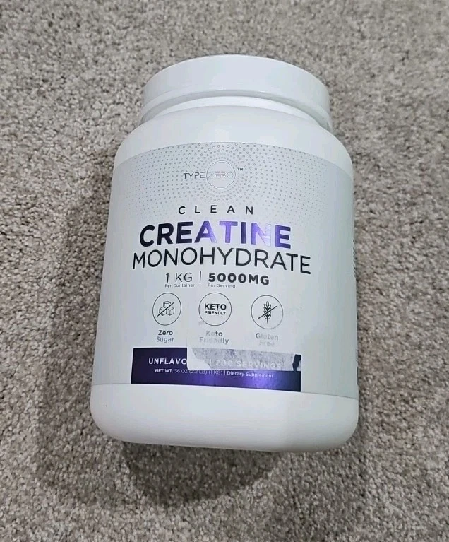 Type Zero Creatine Monohydrate (Unflavored | 1KG), 5000 mg Per Serving