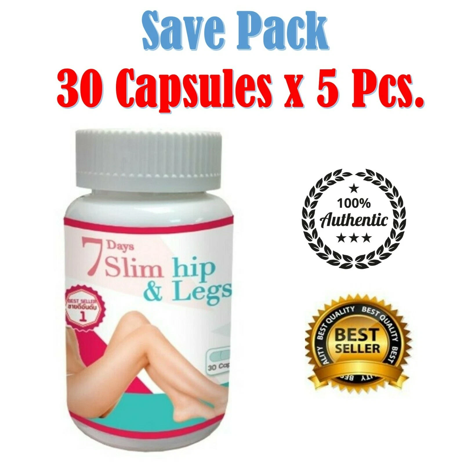 5Pcs x 7 Days Slim Hip & Legs Herbal Supplements Perfect Shape 30 Capsules