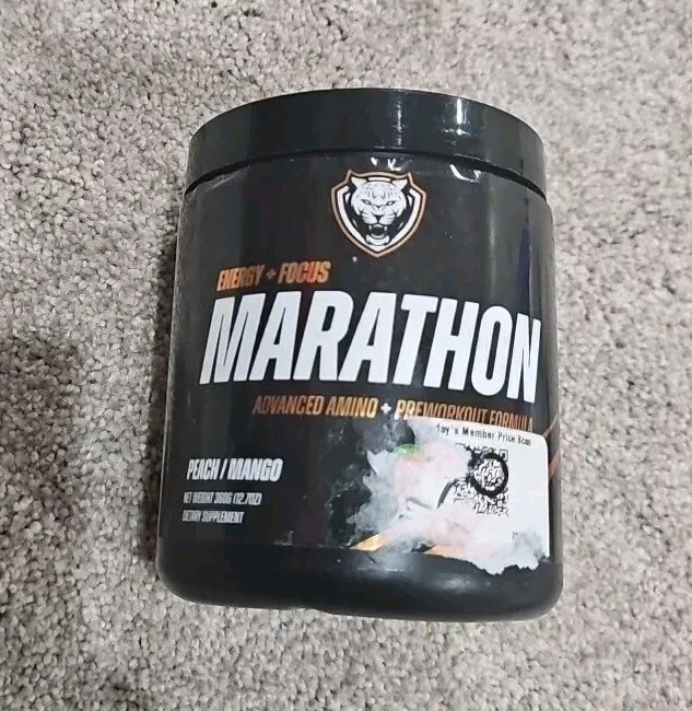 Marathon, Advanced Amino + Preworkout Formula, Peach Mango, 12.7 oz (360 g)
