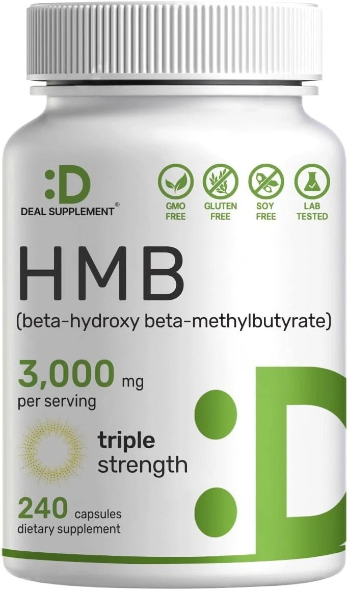 HMB 3,000mg Max Strength Supports Muscle Growth Fast Workout Recovery -⭐️⭐️⭐️⭐
