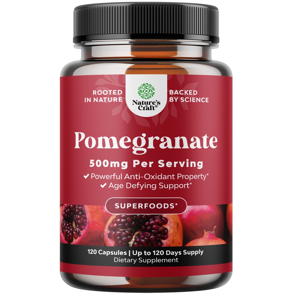 Advanced Antioxidant Superfood Pomegranate Supplement for Heart Health 120ct