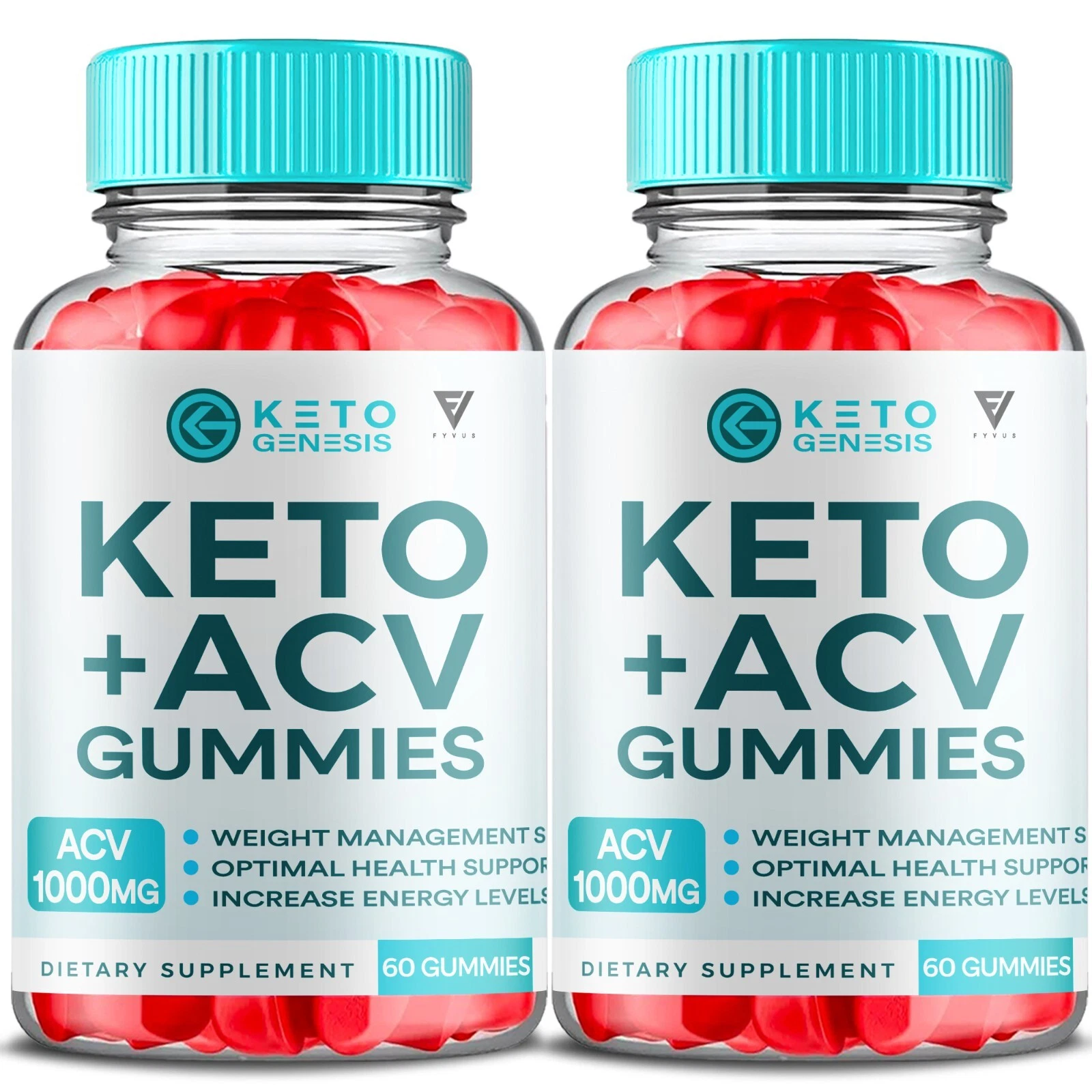 (2 Pack) Keto Genesis Keto + ACV Gummies Weight Loss Supplement (120 Gummies)