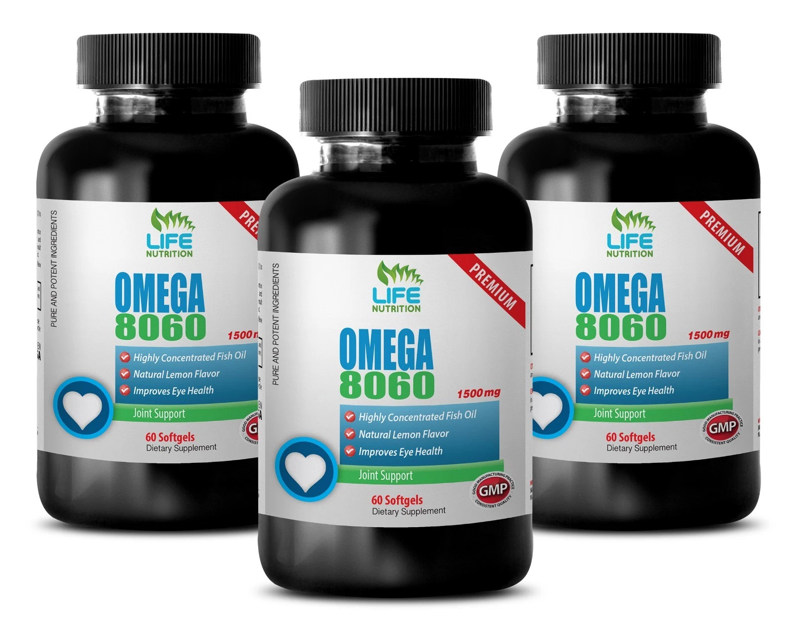 clear skin supplement - Omega 8060 1500mg 3 Bottles - mental alertness