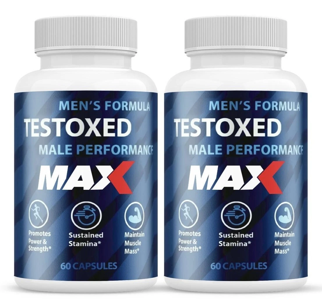 (2 Pack)Testoxed Male MAX Vitality Pills - Enhanced Endurance and Muscle Support
