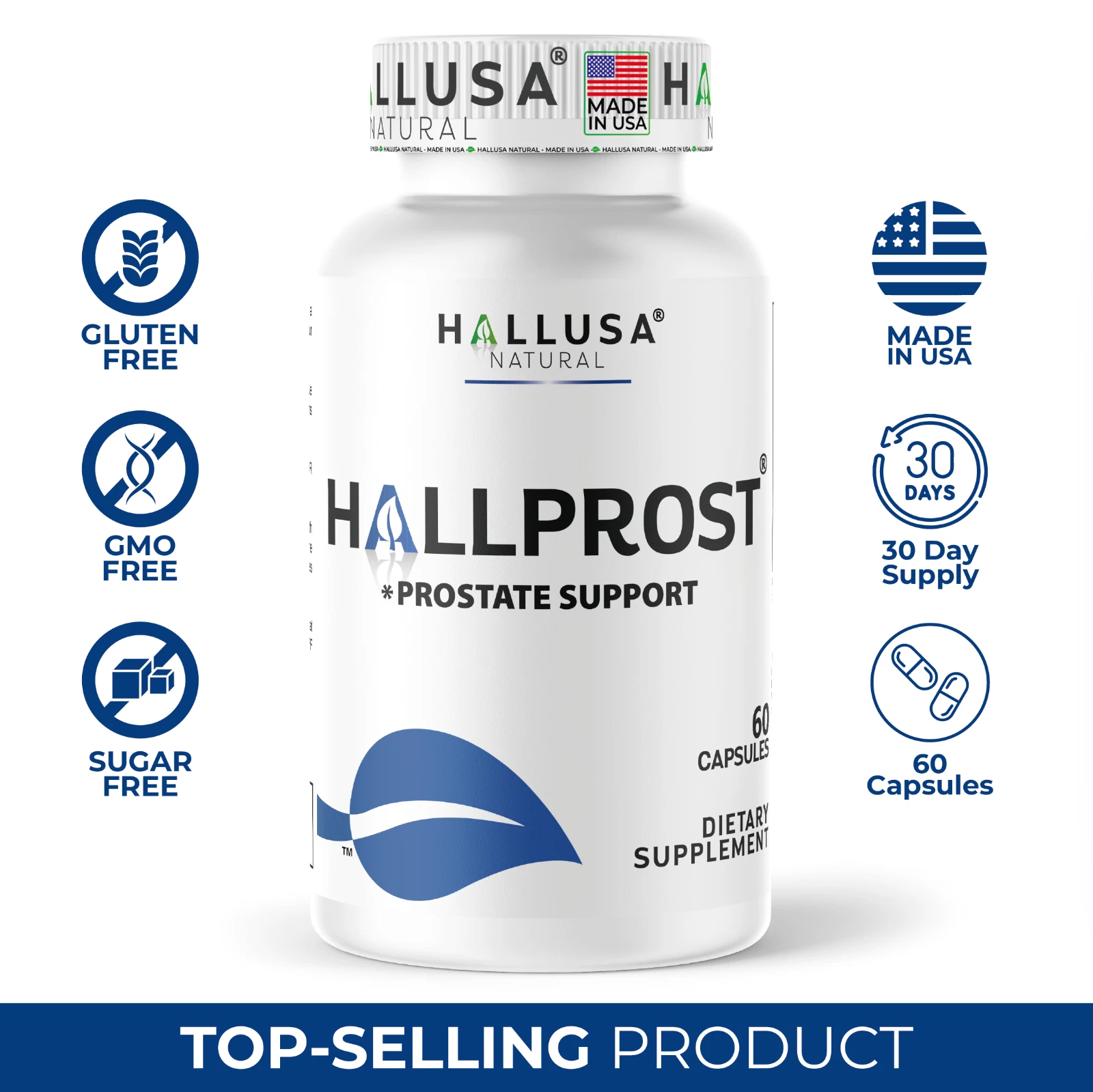 HALLPROST - Prostatitis - Prostate Support - Inflamed Prostate - 60 Capsules