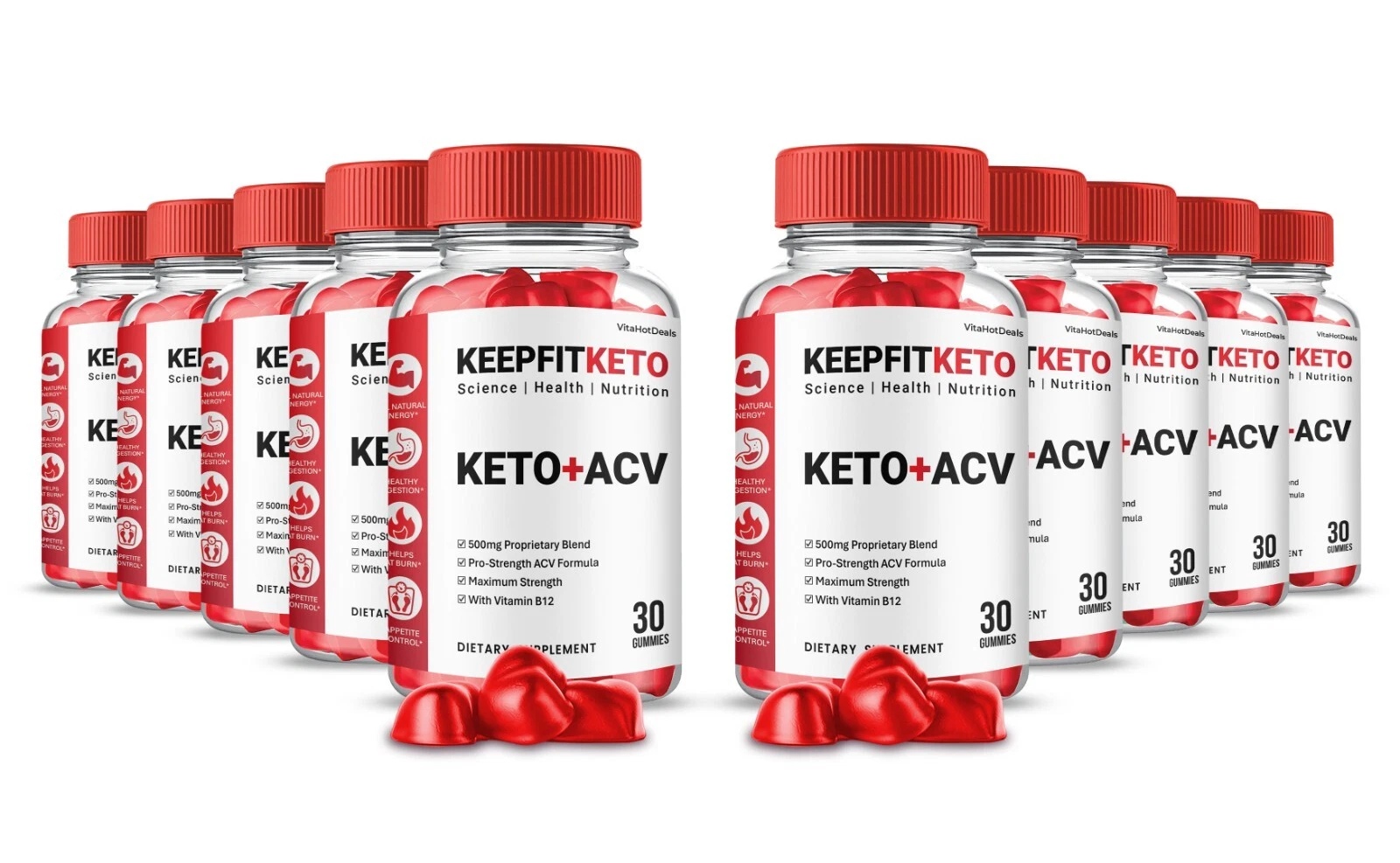 Keep Fit Keto ACV Gummies, Max Strength Supplement, KeepFit Gummies (10 Pack)