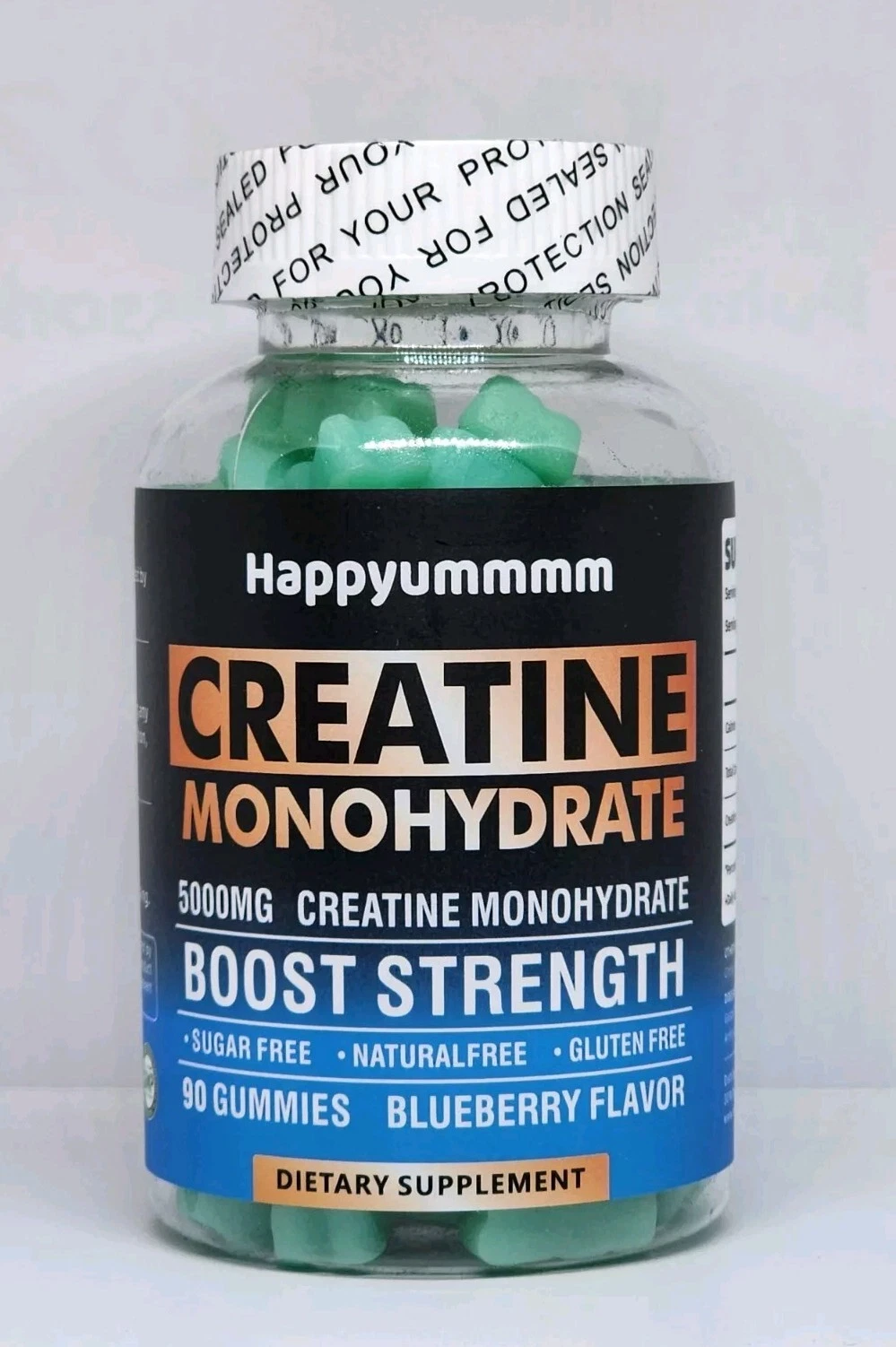 Happyummmm Creatine Monohydrate 5000MG 90 Gummies Blueberry Flavor Exp. 04/2026