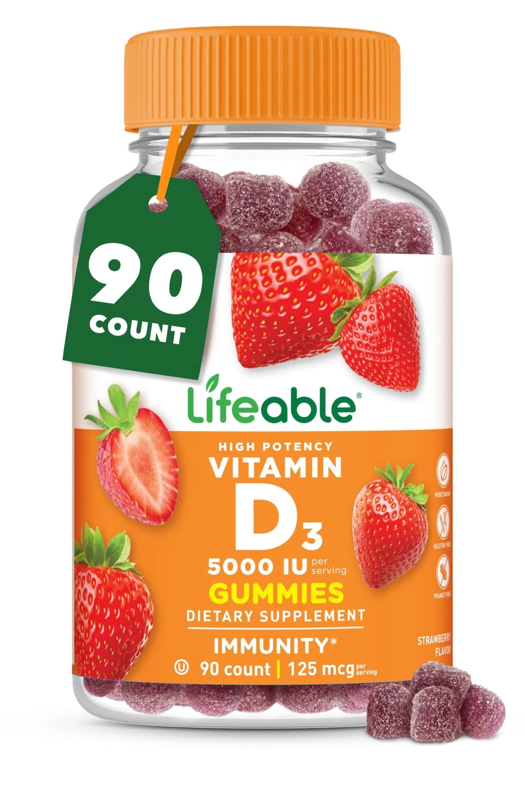Vitamin D Gummies for Adults | 5000 IU | Great Tasting D3 Vitamin | Immune Suppo