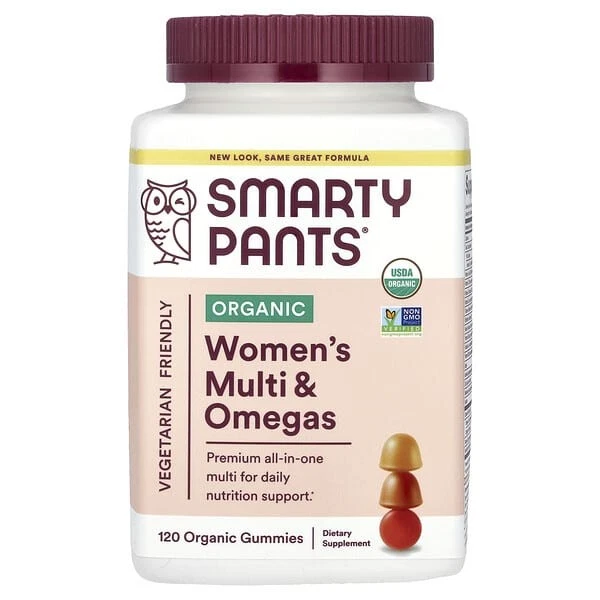 2 X SmartyPants, Organic Womens Multi & Omegas, Raspberries, Lemon Lime and Gra