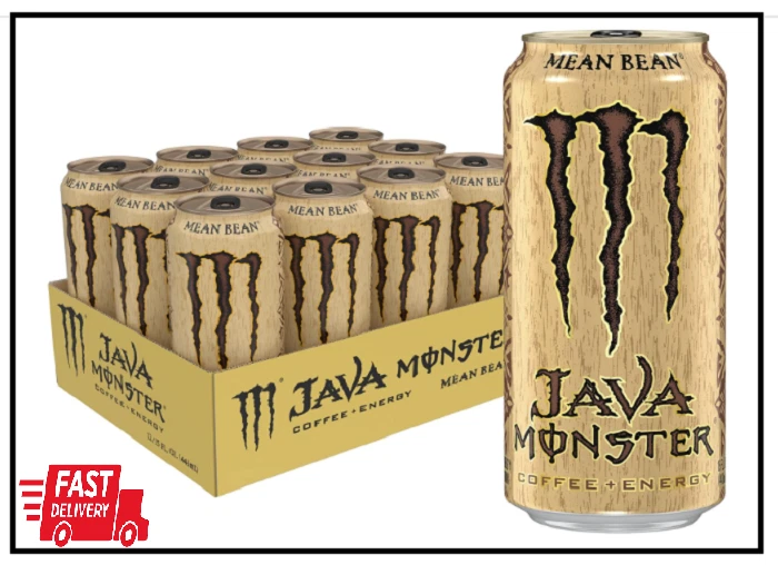 Monster Energy Java Monster Mean Bean Coffee + Energy Drink 15 Fl Oz Pack of 12