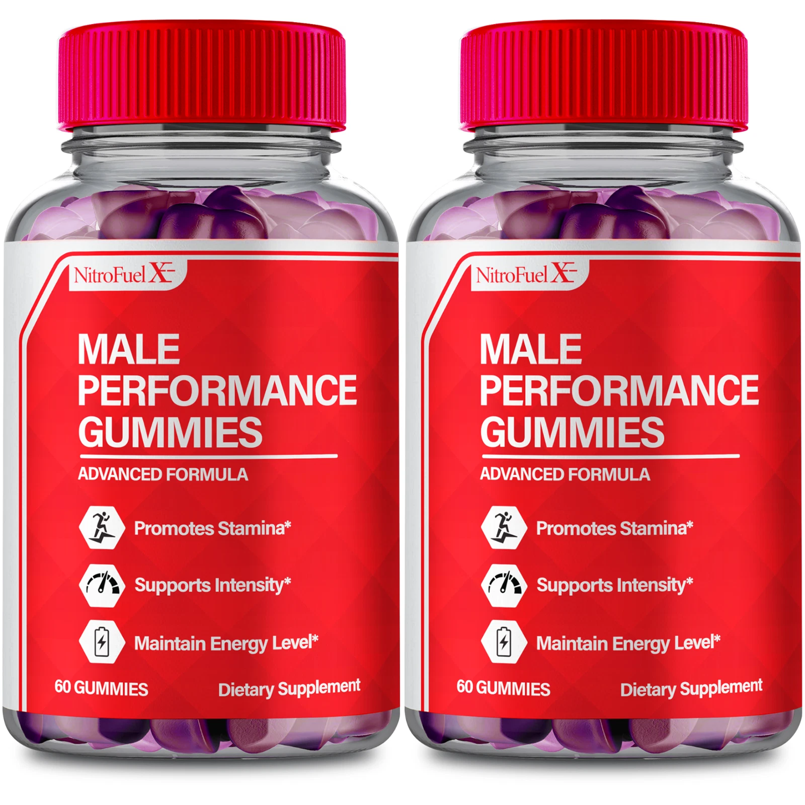 (2 Pack) NitroFuelX Male Performance Gummies, Nitro Fuel X Gummy for Men