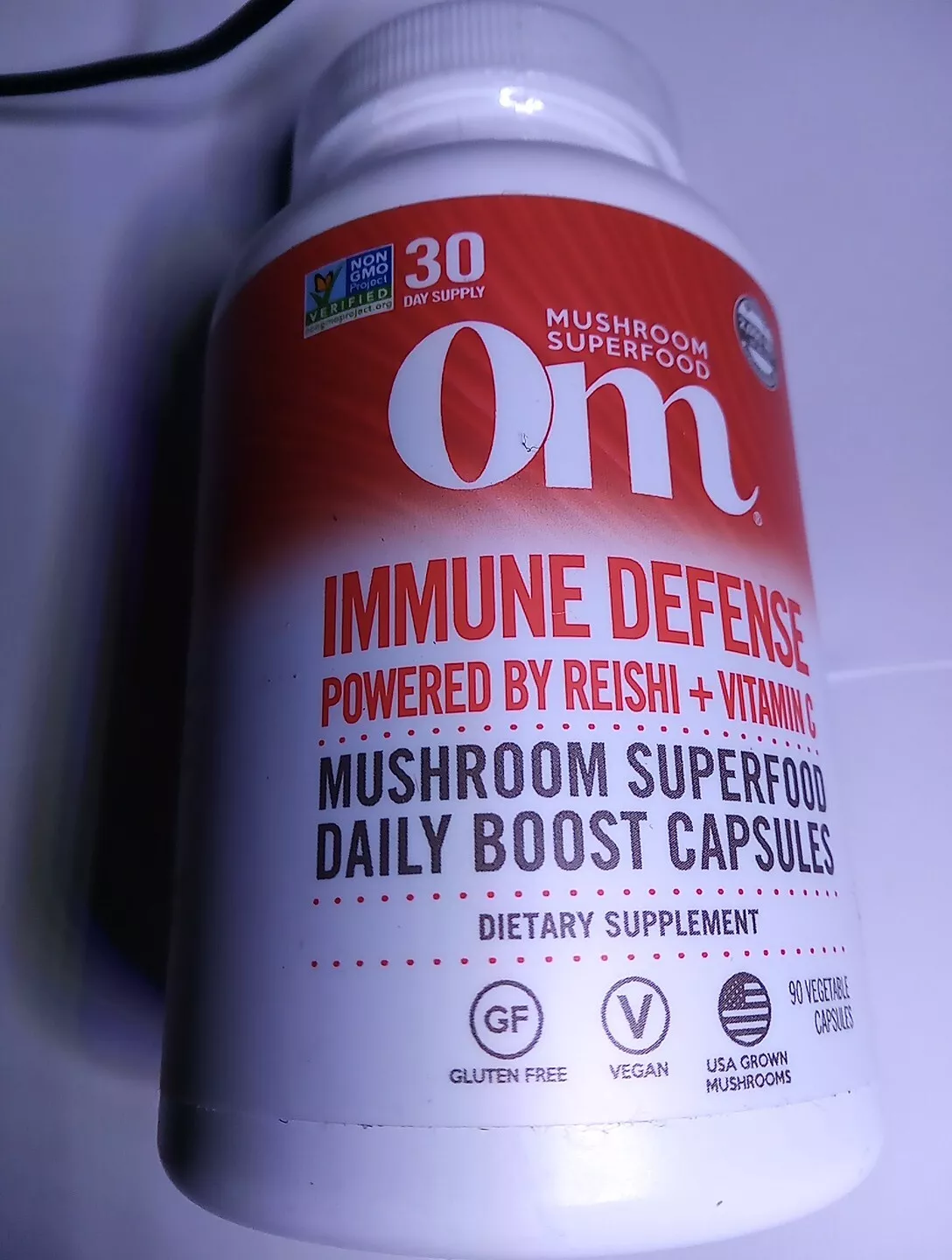 OM Mushroom Superfood Immune Defense Powered By Reishi & Vitamin C, 30 Capsules