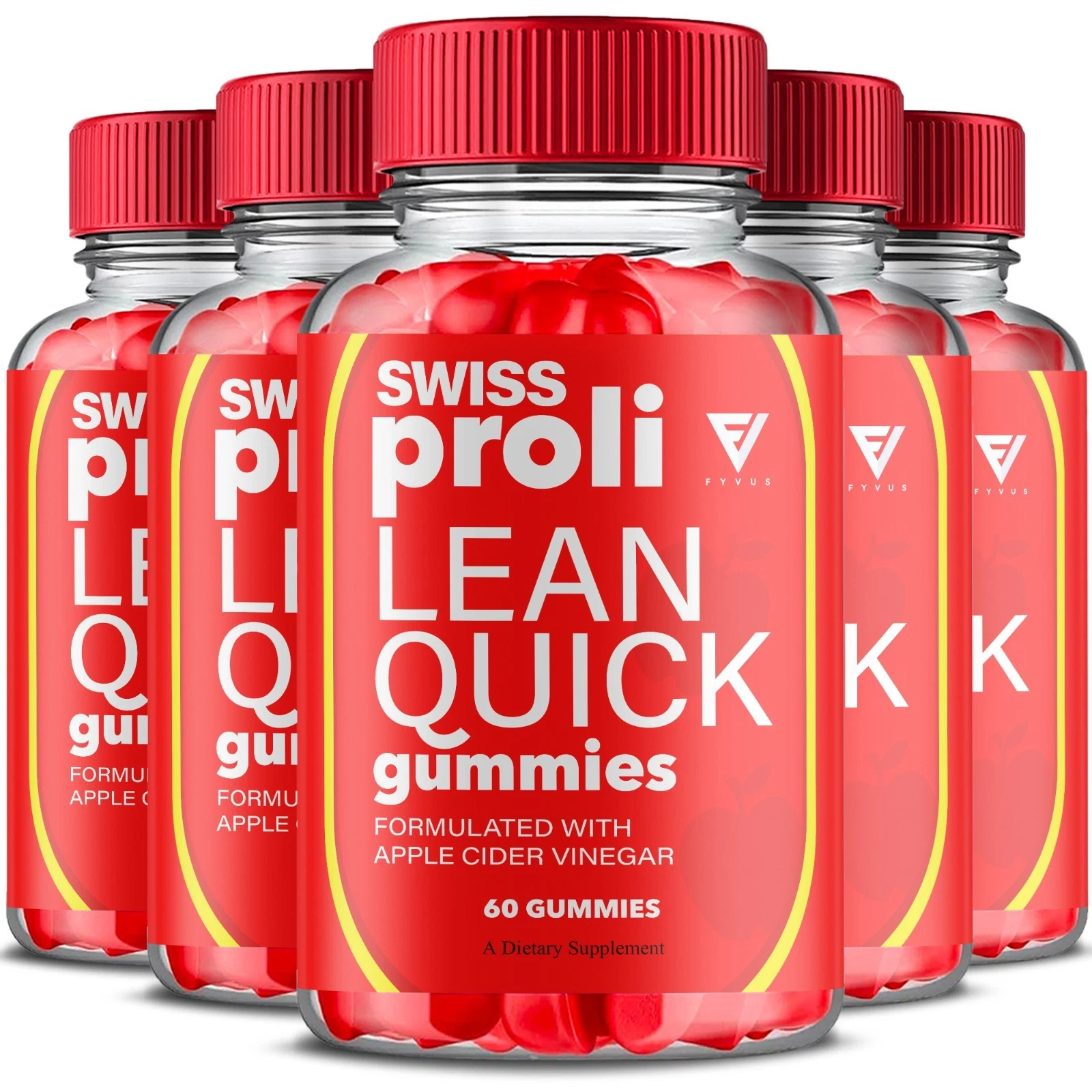 (5 Pack) Swiss Proli Lean Quick Keto Gummy, SwissProli ACV Formula (300 Gummies)