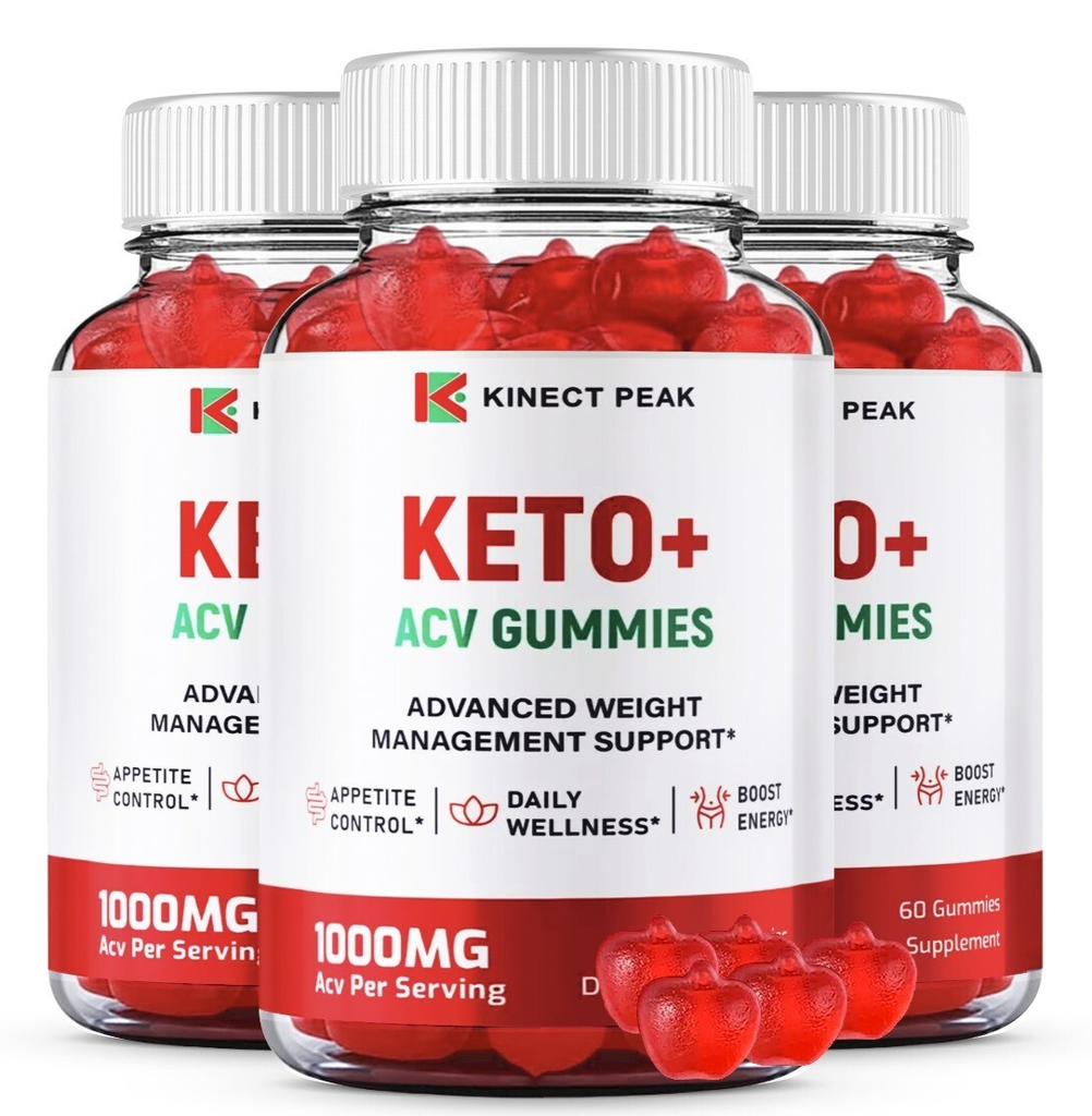 (3 Pack) Kinect Peak Keto+ ACV Gummies, Weight Loss Gummy to Burn Fat for Energy