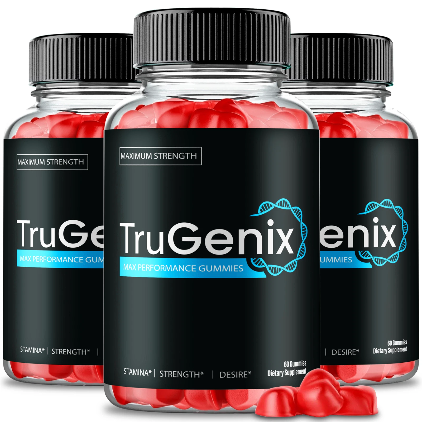 (3 Pack) TruGenix Gummies, TruGenix Daily High Drive Support (180 Gummies)