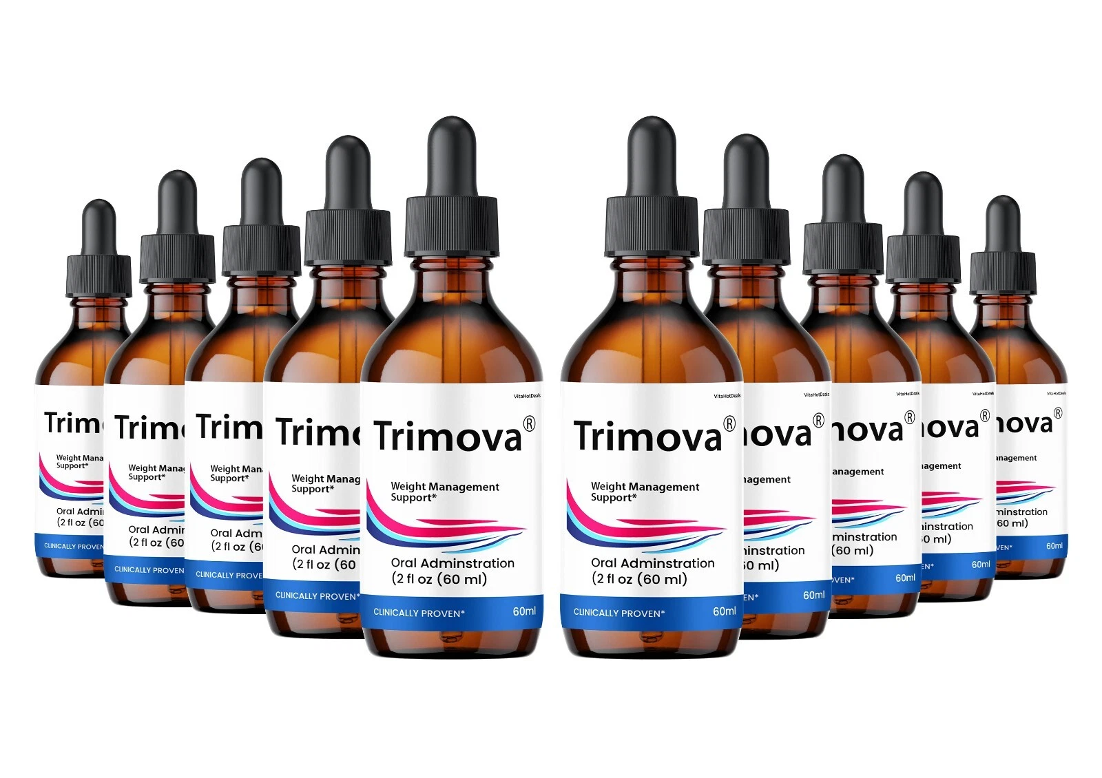Trimova Drops, All Natural Formula, Overall Wellness & Energy (10 pack)