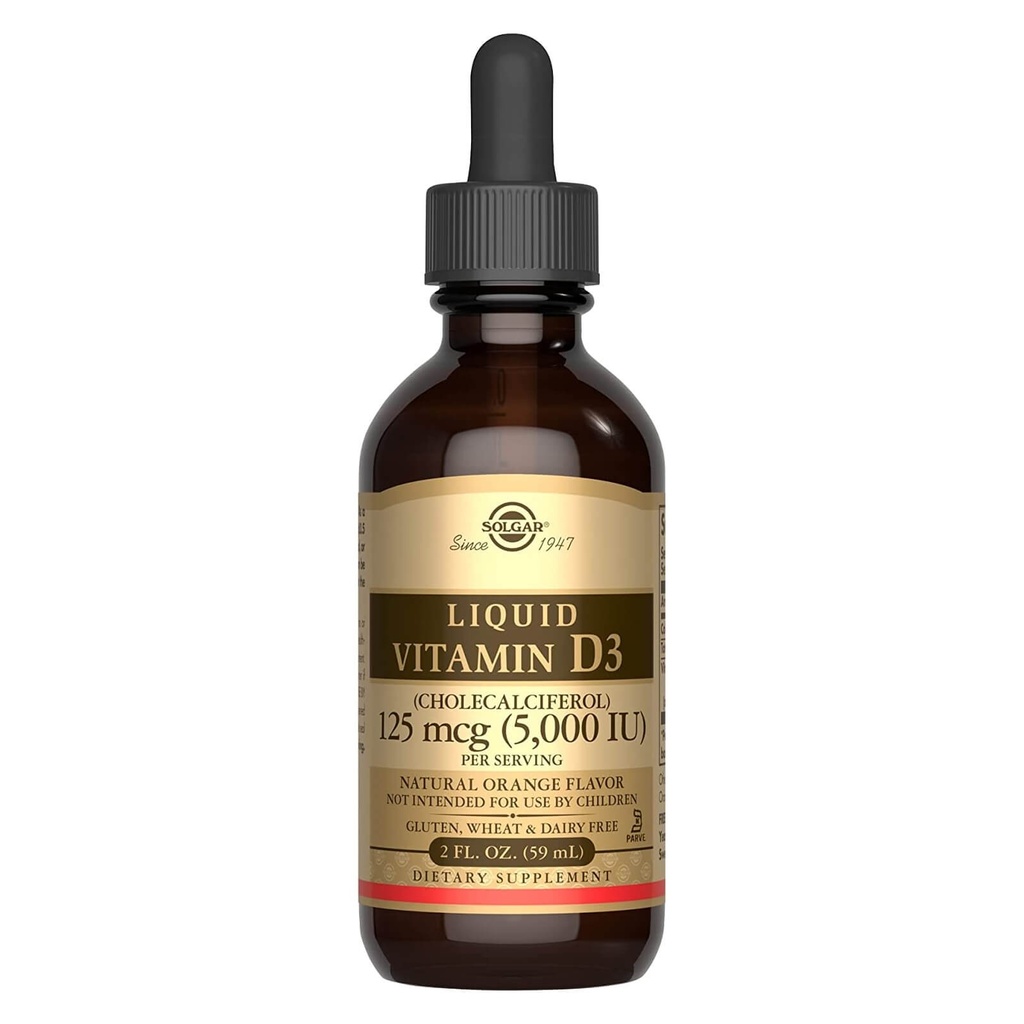 Solgar Liquid Vitamin D3 (Cholecalciferol) 125 mcg (5000 IU) , Bone and Teeth