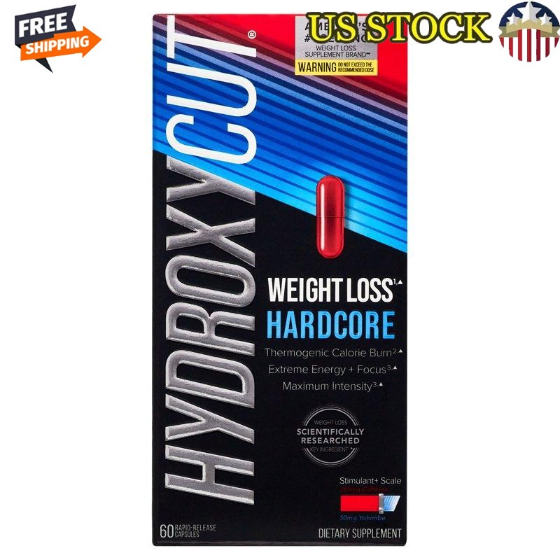 Hardcore Weight Loss Capsules- Green Coffee Extract Energy Boost 60 Ct New