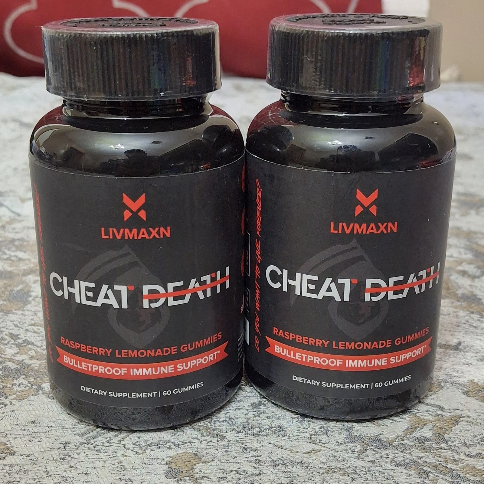 Livmaxn Cheat Death Immune Support 120 Gummies 2-Pack Lot Prebiotic & Probiotic