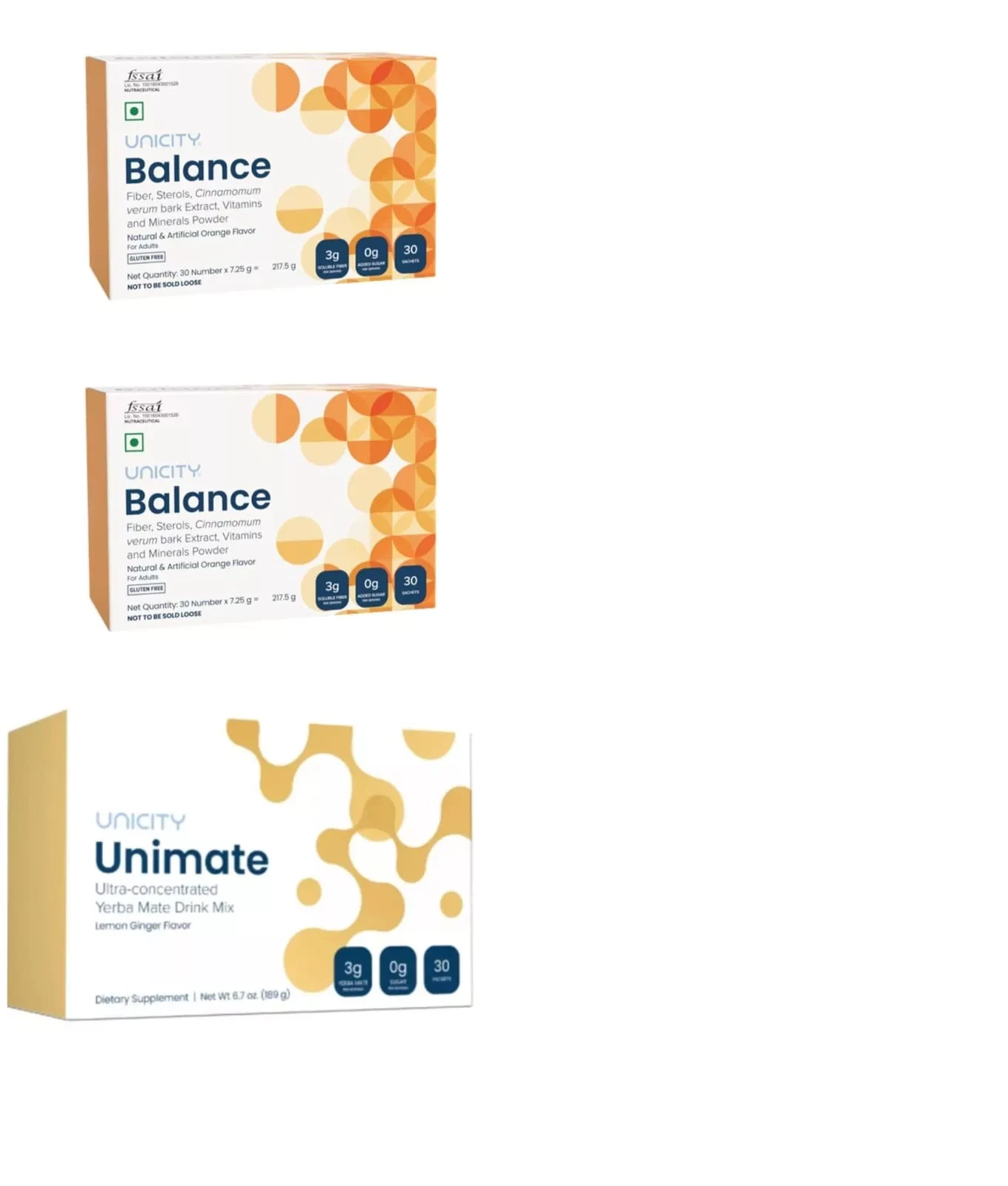 Unicity FEEL GREAT PACK (1x UNIMATE Lemon Ginger 30 sachet & 2 x Balance ) + F/S