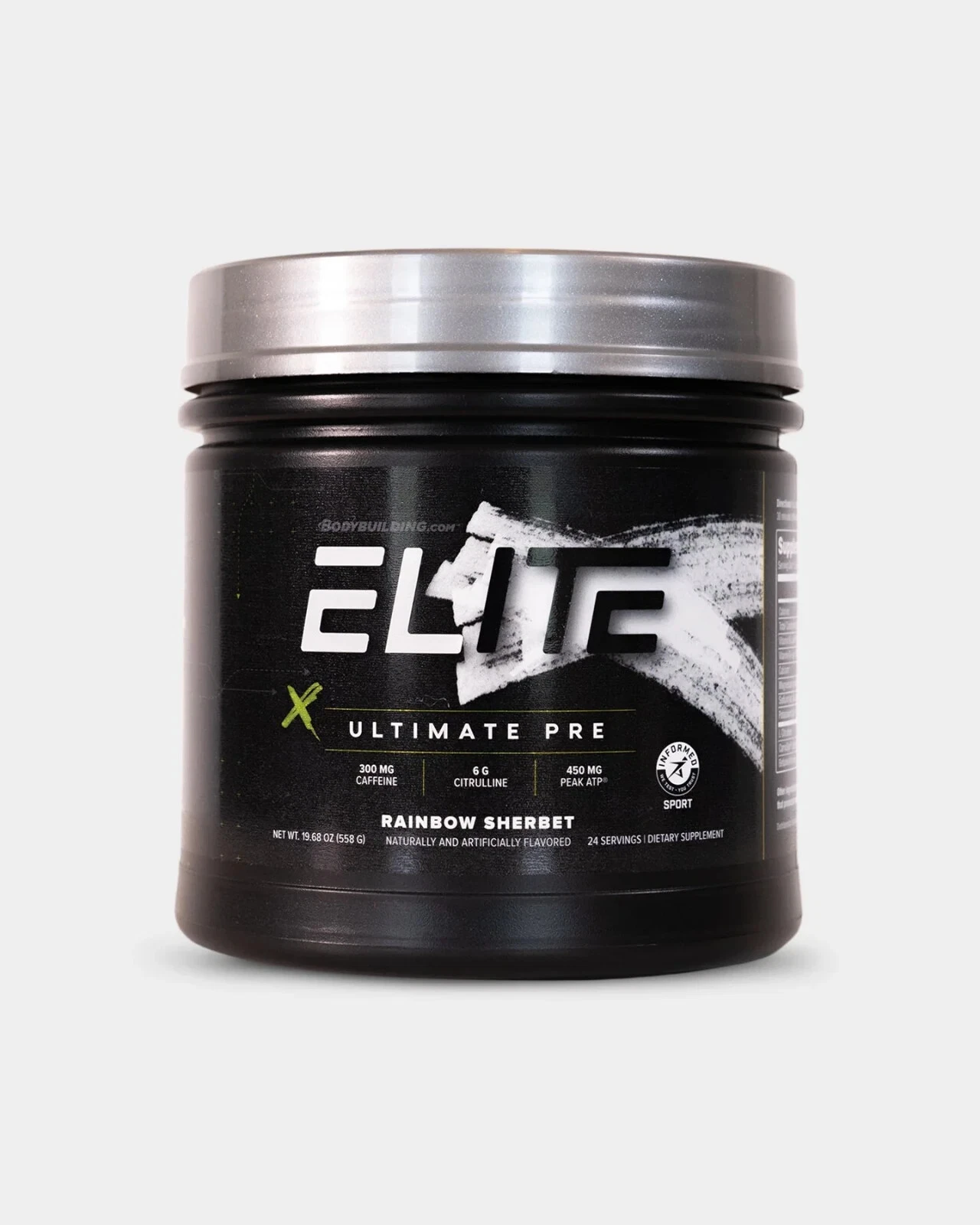 Bodybuilding.com Elite Ultimate Pre Pre-Workout 24 Servings Rainbow Sherbet New