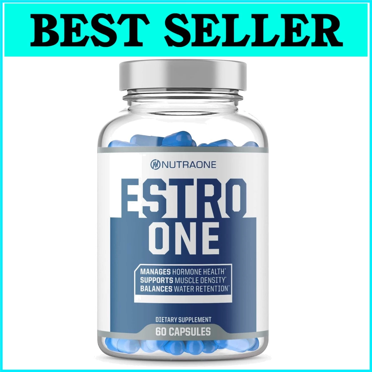 EstroOne Men's Muscle and Mood Booster - Hormone Support Supplement - 60 Caps