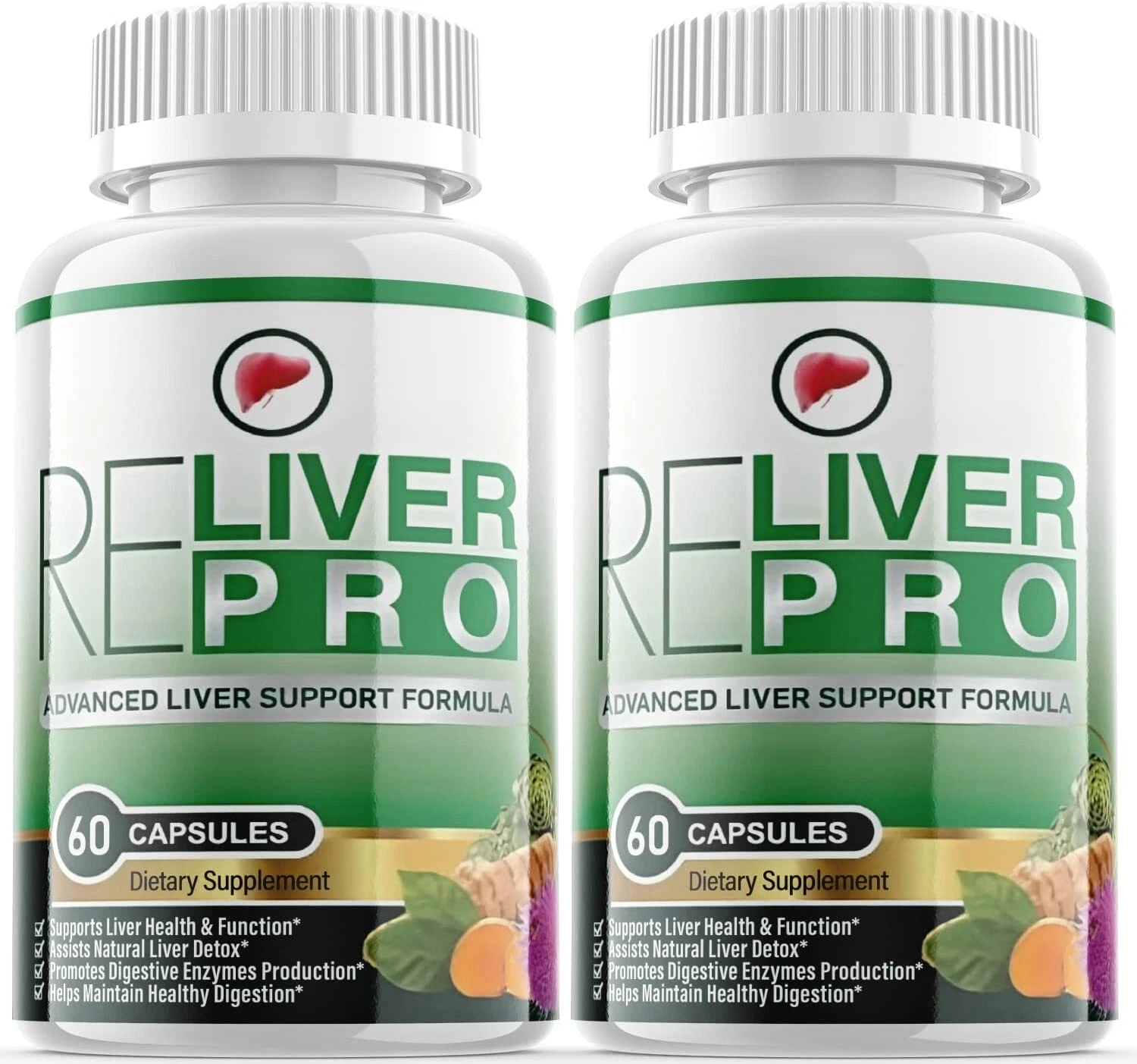 2 Pack - Reliver Pro - Liver Support Supplement, Maximum Strength - 120 Capsules
