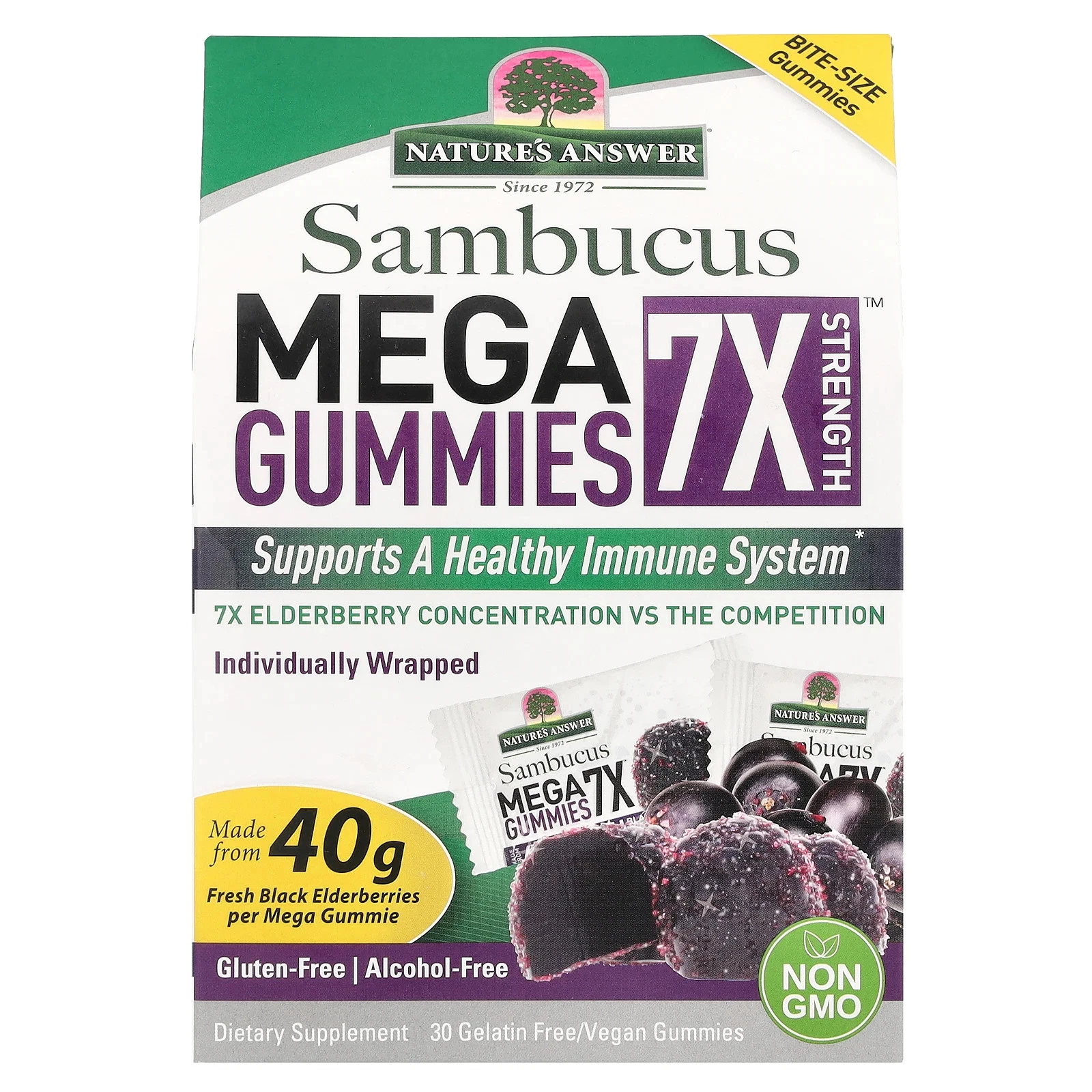 Sambucus Mega Gummies 7x 30 Count by Nature's Answer