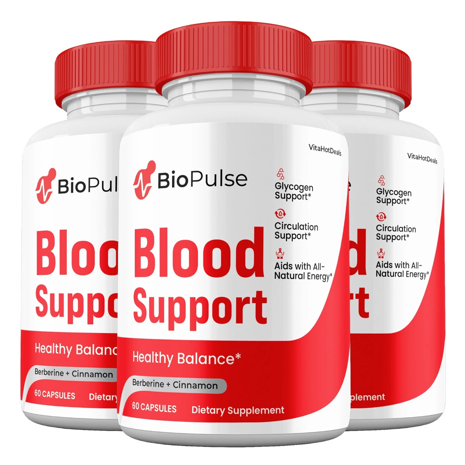 BioPulse Capsules, Max strength, Bio Pulse Pills Blood Supplement (3 Pack)