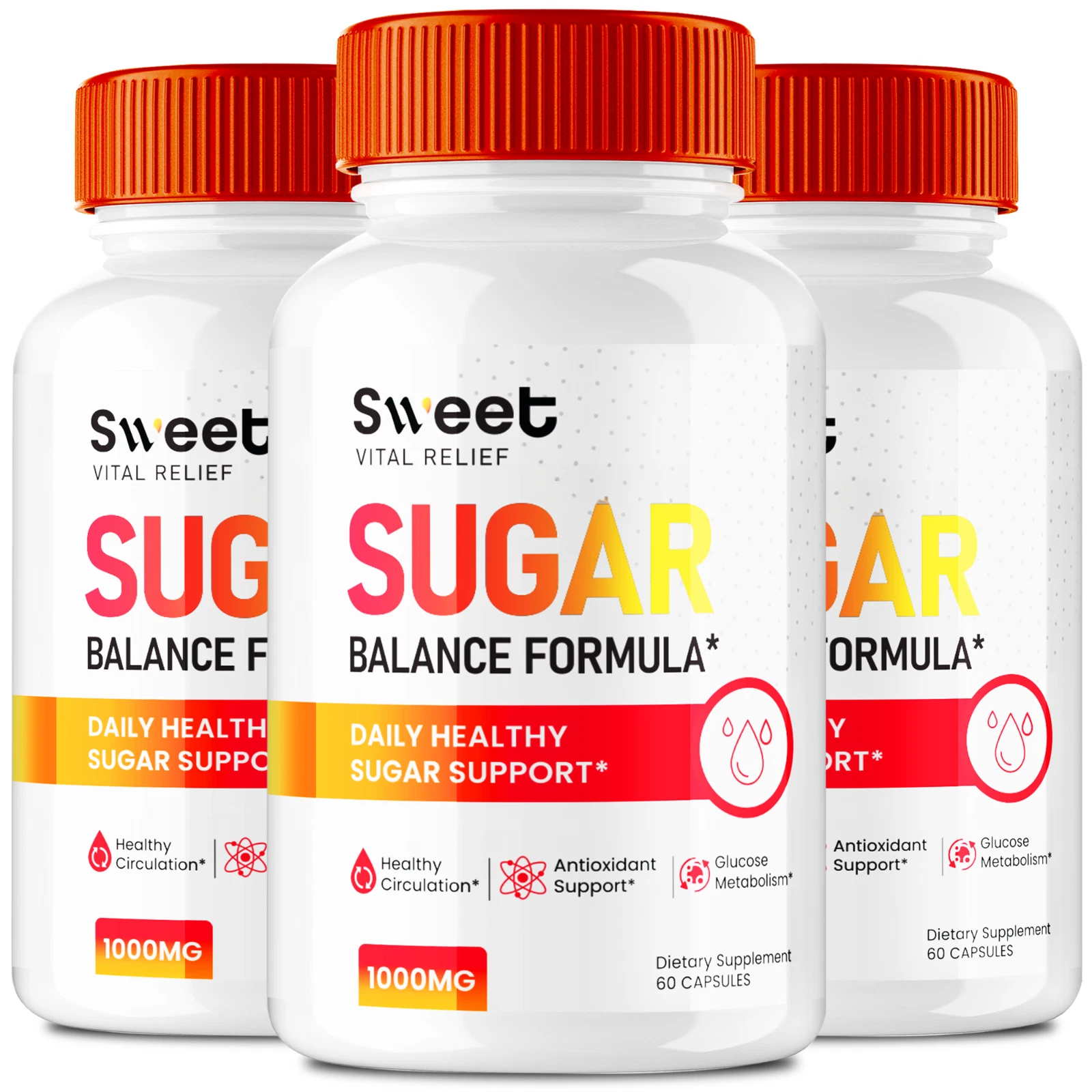 (3 Pack) Sweet Vital Relief Pills to Support Blood Sugar & Blood Pressure Levels