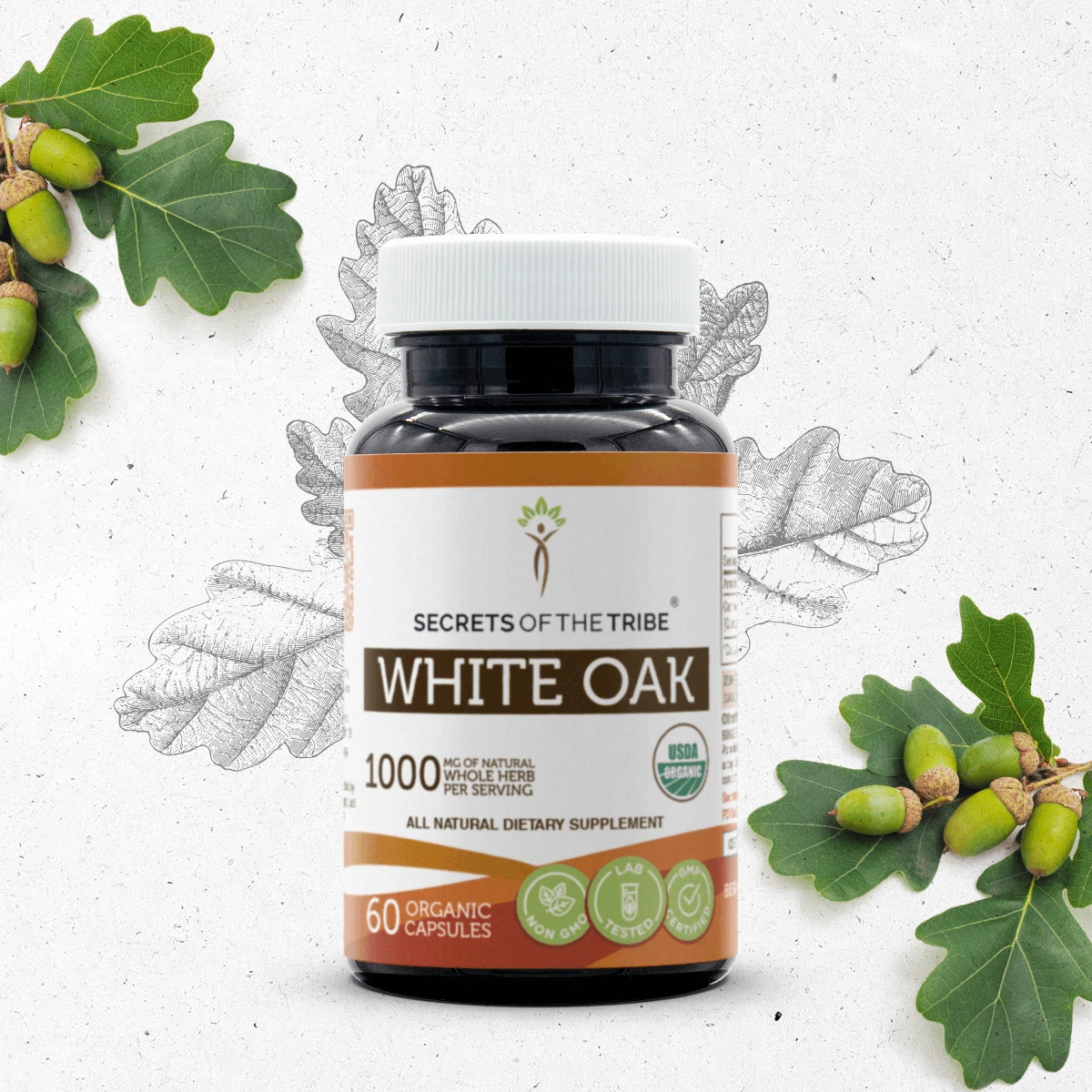 Secrets Of The Tribe White Oak Capsules, 500 mg