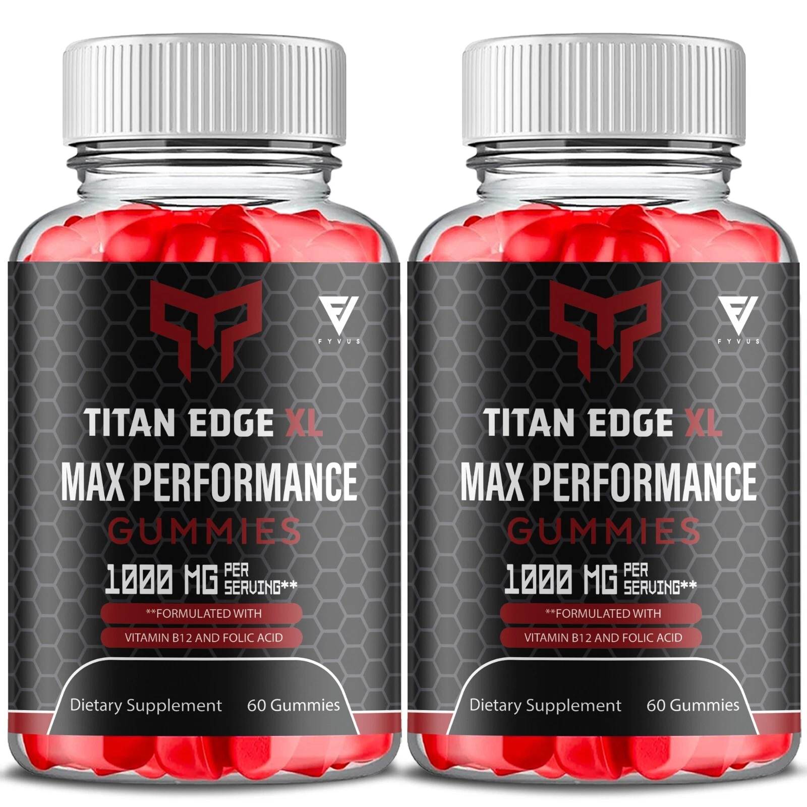 (2 Pack) Titan Edge XL Gummies TitanEdge XL Maximum Strength (120 Gummies)