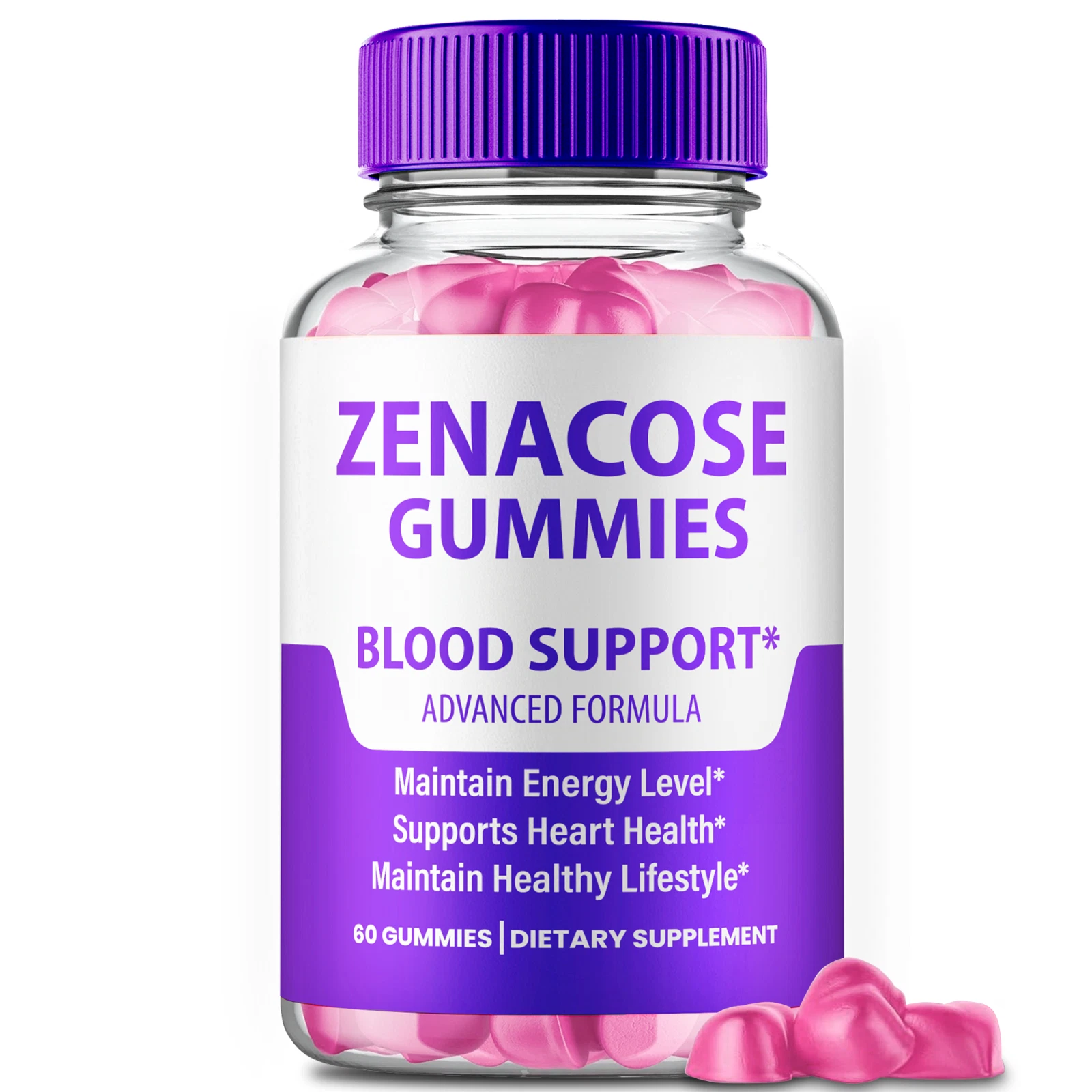 Zenacose Blood Sugar Gummies, Zena Cose Supplement Gluco Support Gummy 60ct