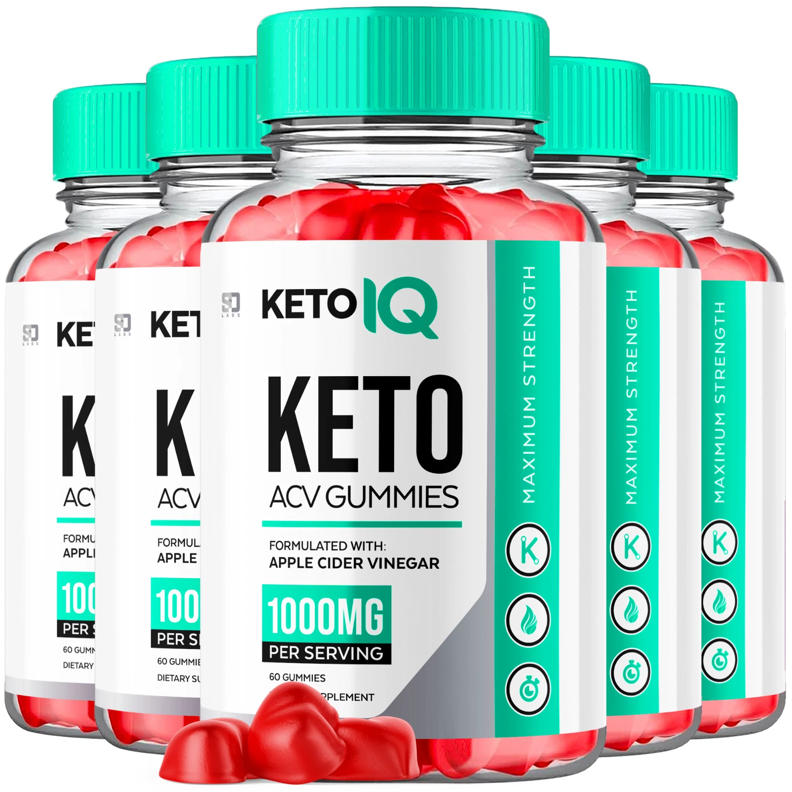 Keto IQ Advanced ACV Weight Loss Gummies to Burn Fat for Energy KetoIQ - 5 Pack