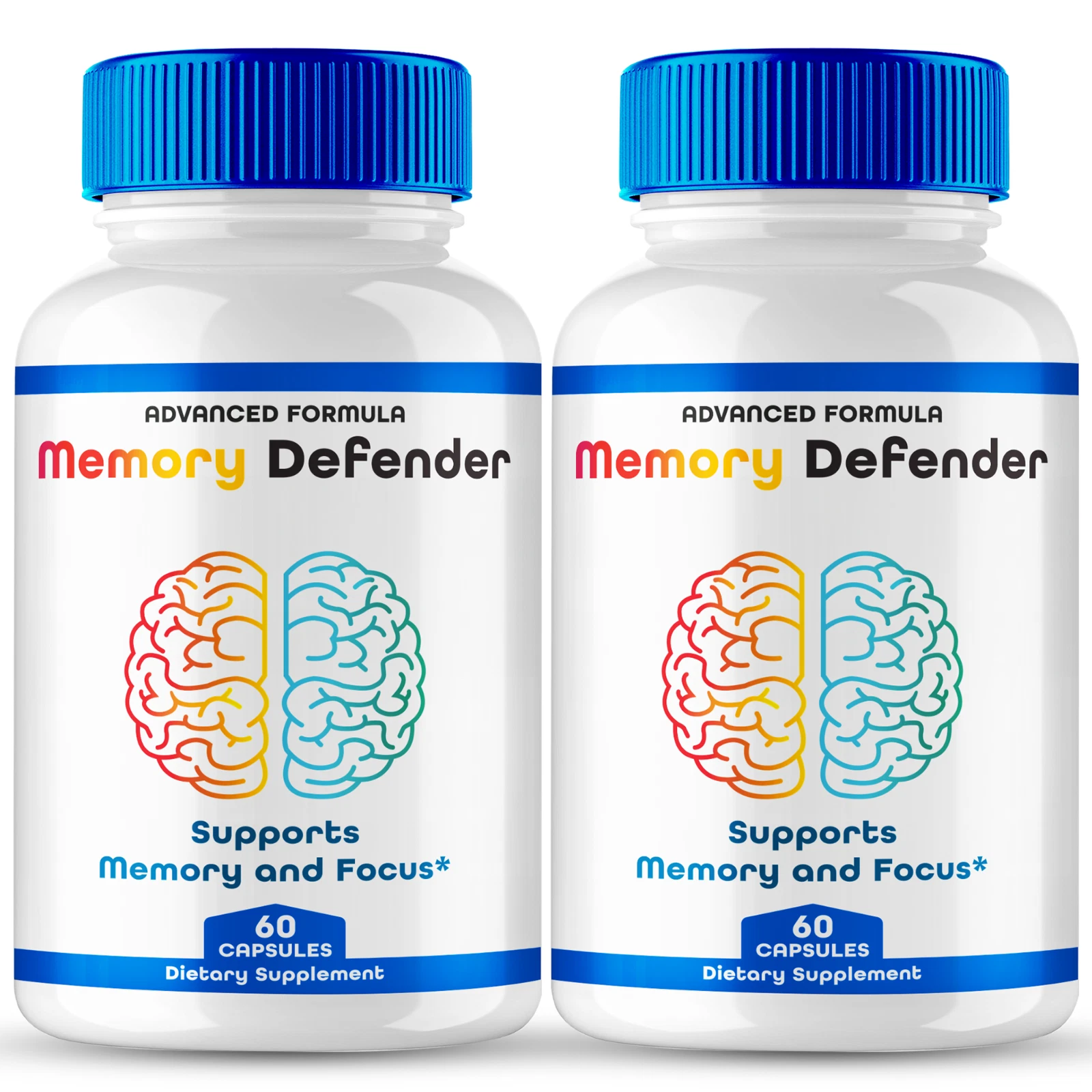 (2 Pack) Memory Defender Nootropic Pills, MemoryDefender Brain Health Capsules